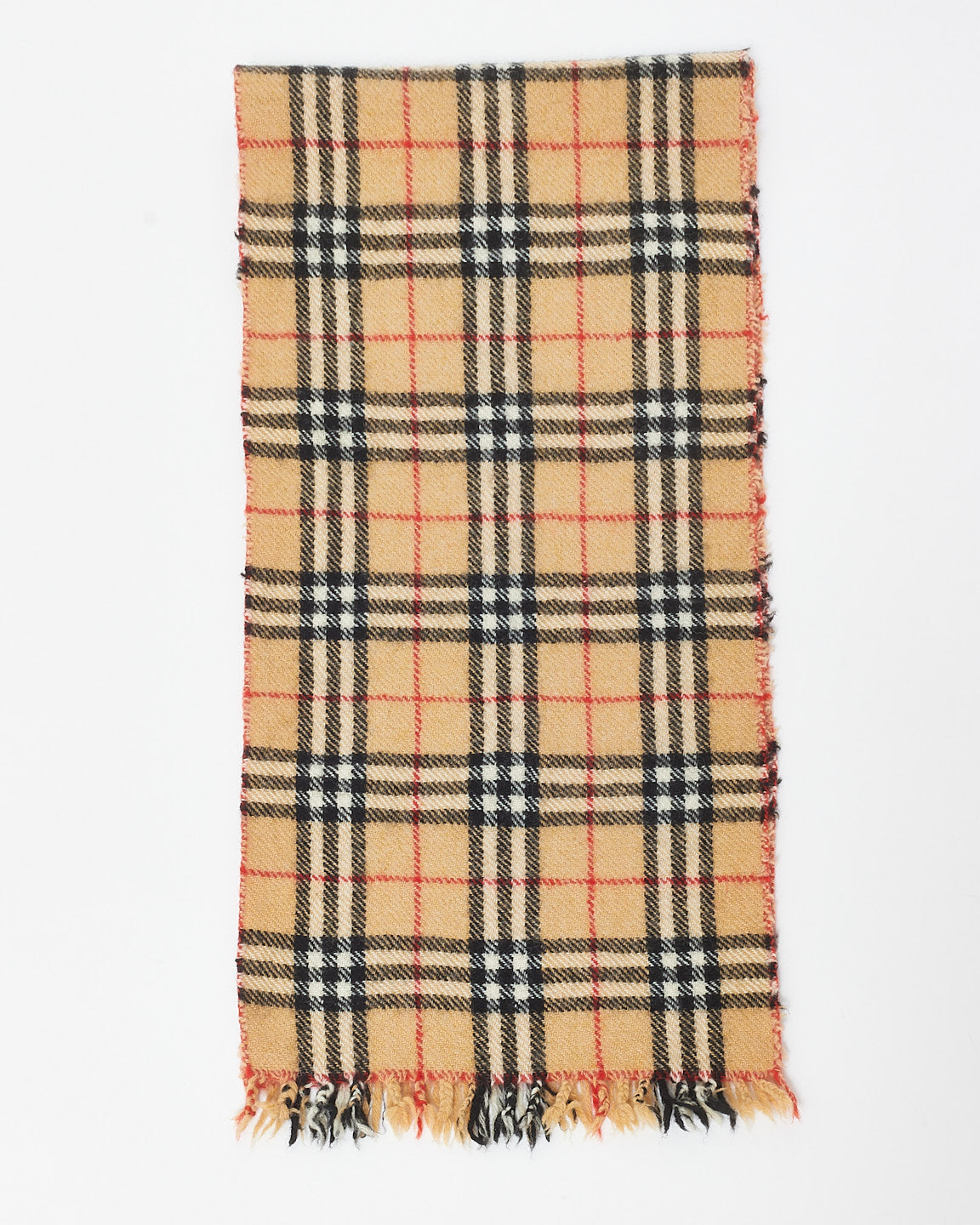 Buy Burberry Vintage Nova Check Wool Scarf - Authenticated