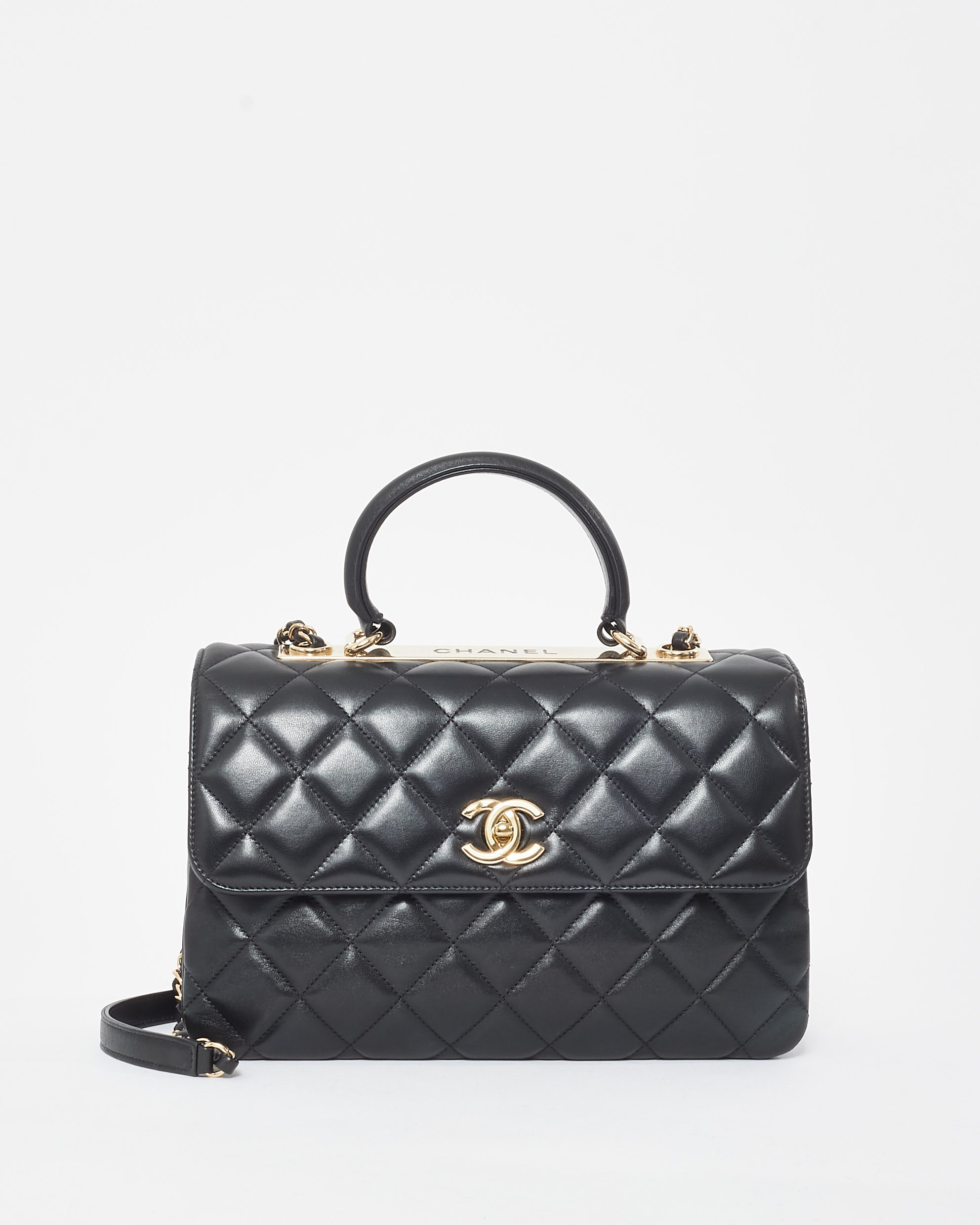 Buy Chanel Black Lamsbkin Medium Trendy CC Top Handle Bag GHW