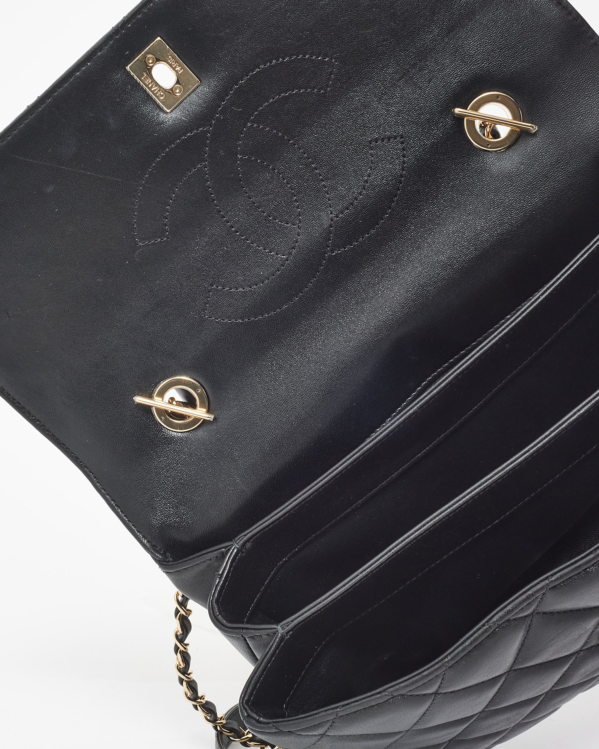 Buy Chanel Black Lamsbkin Medium Trendy CC Top Handle Bag GHW