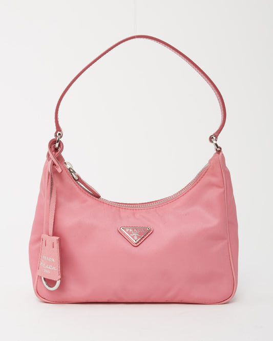 Prada Pink Nylon 2005 Re-Edition Hobo Shoulder Bag