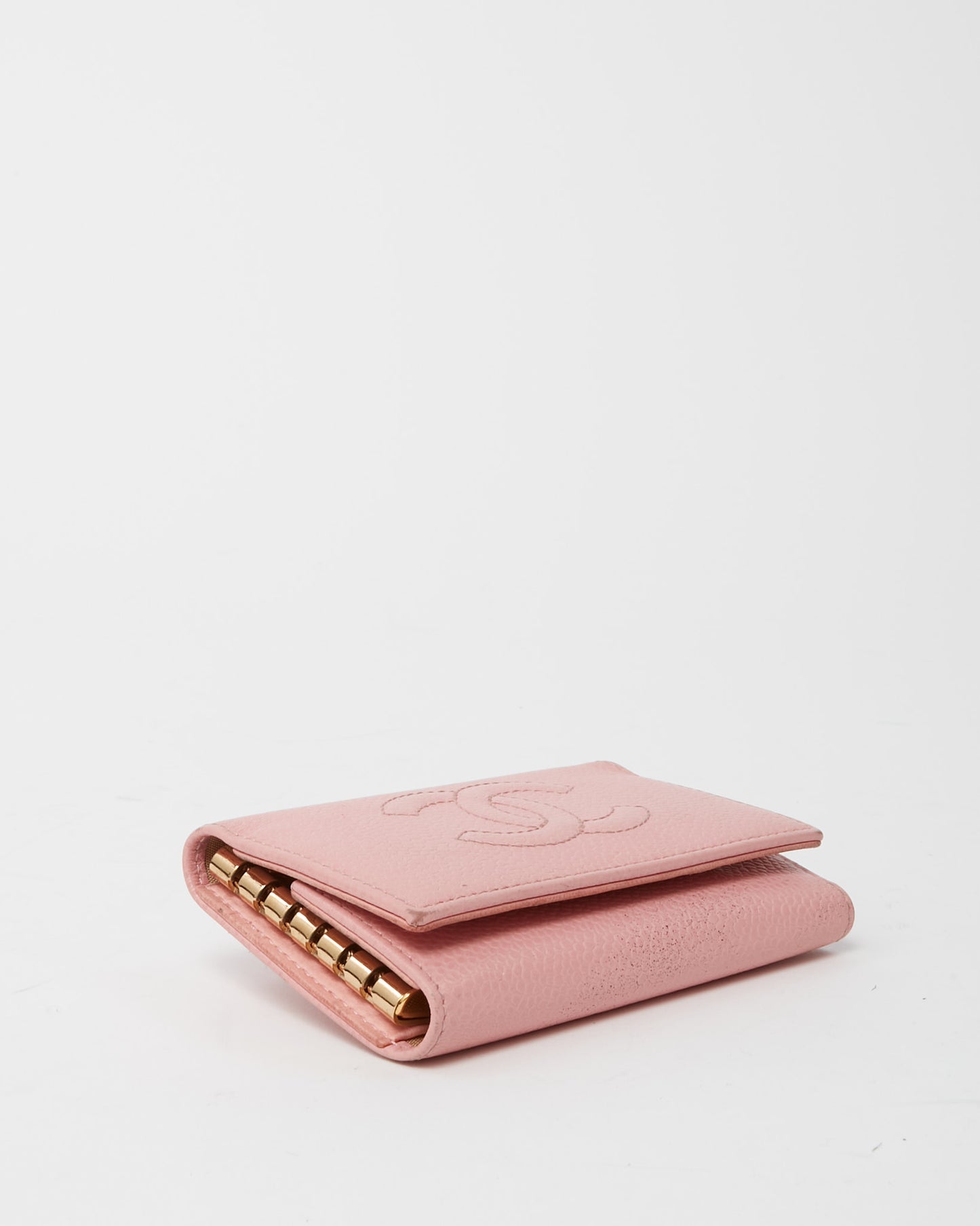 Chanel Pink Caviar Leather Timeless Interlocking CC Logo 6 Key Holder