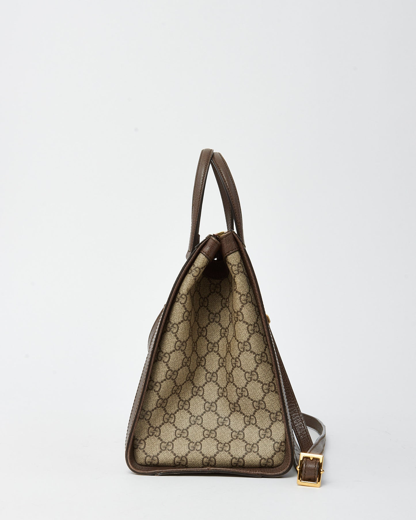 Gucci Brown and Beige Monogram GG Supreme Coated Canvas Medium Ophidia Tote with Strap