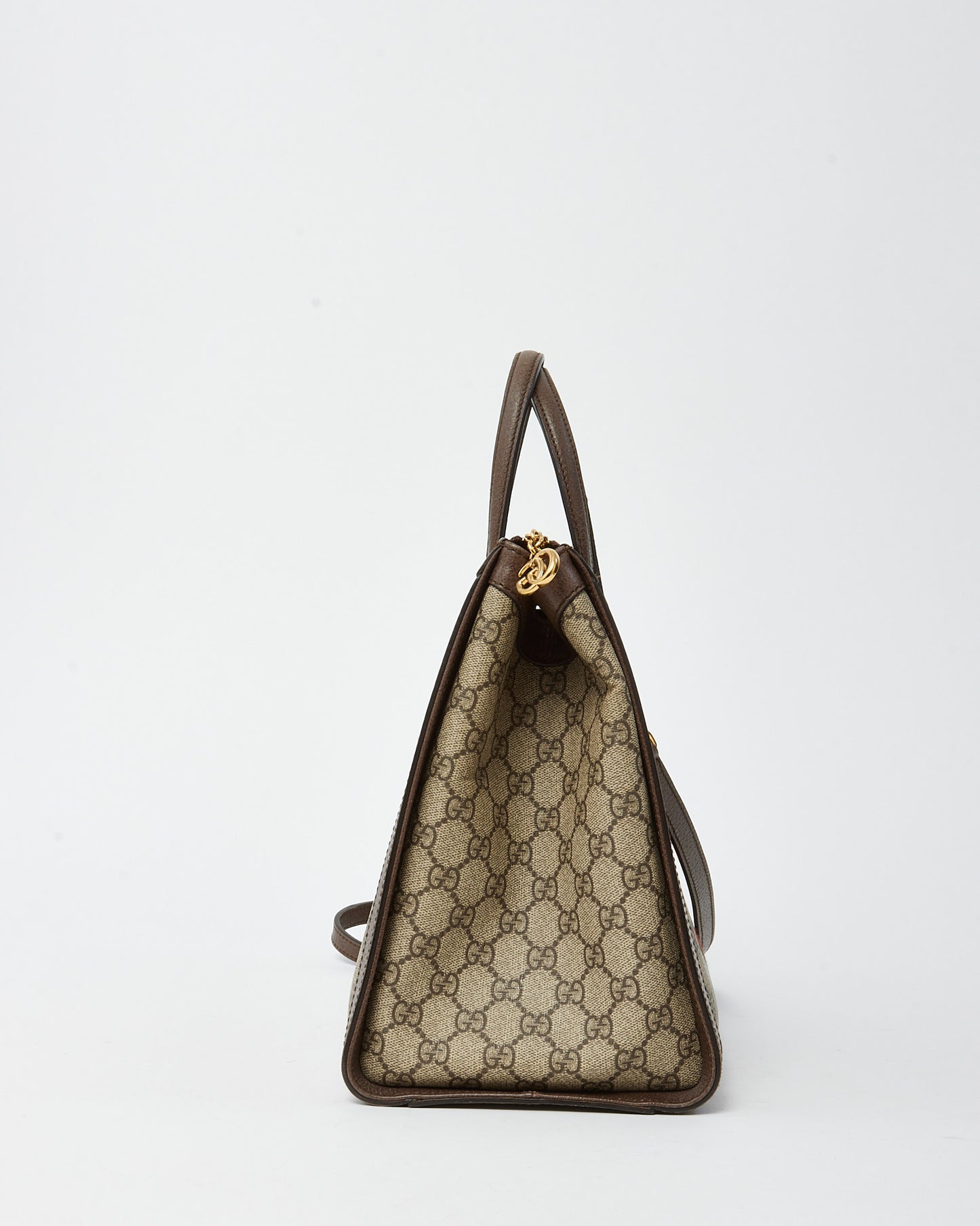 Gucci Brown and Beige Monogram GG Supreme Coated Canvas Medium Ophidia Tote with Strap
