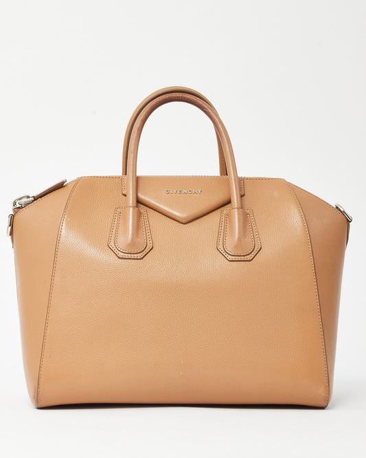 Givenchy Camel Beige Pebbled Leather Medium Antigona Bag