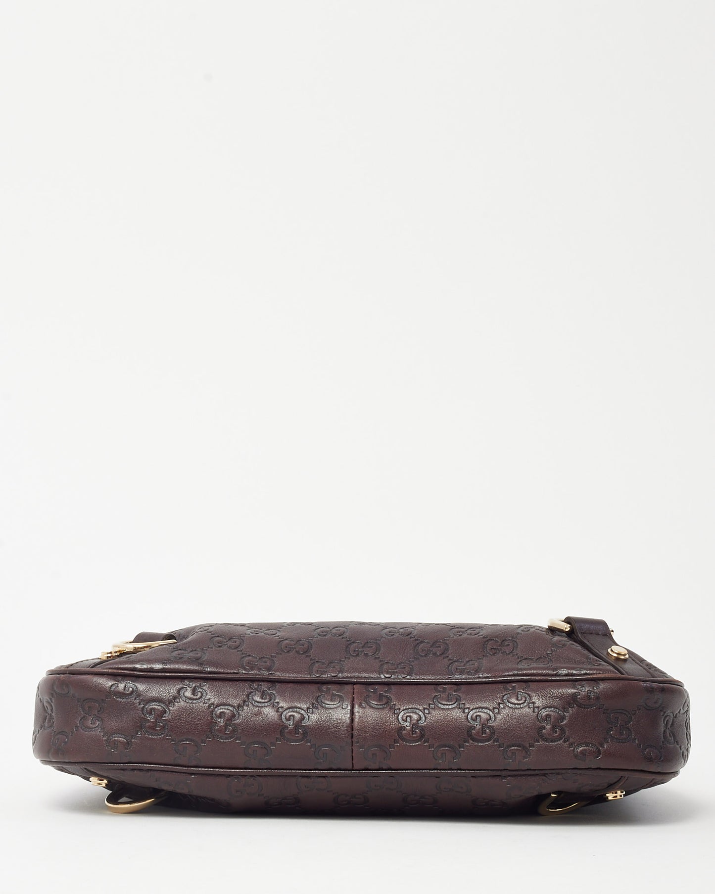 Gucci Brown Signature G Monogram Leather Abbey D-Ring Shoulder Bag