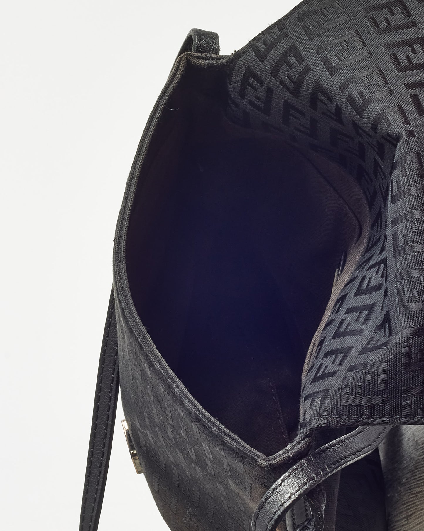 Fendi Dark Brown FF Zucchino Canvas SHW FF Flat Crossbody Bag