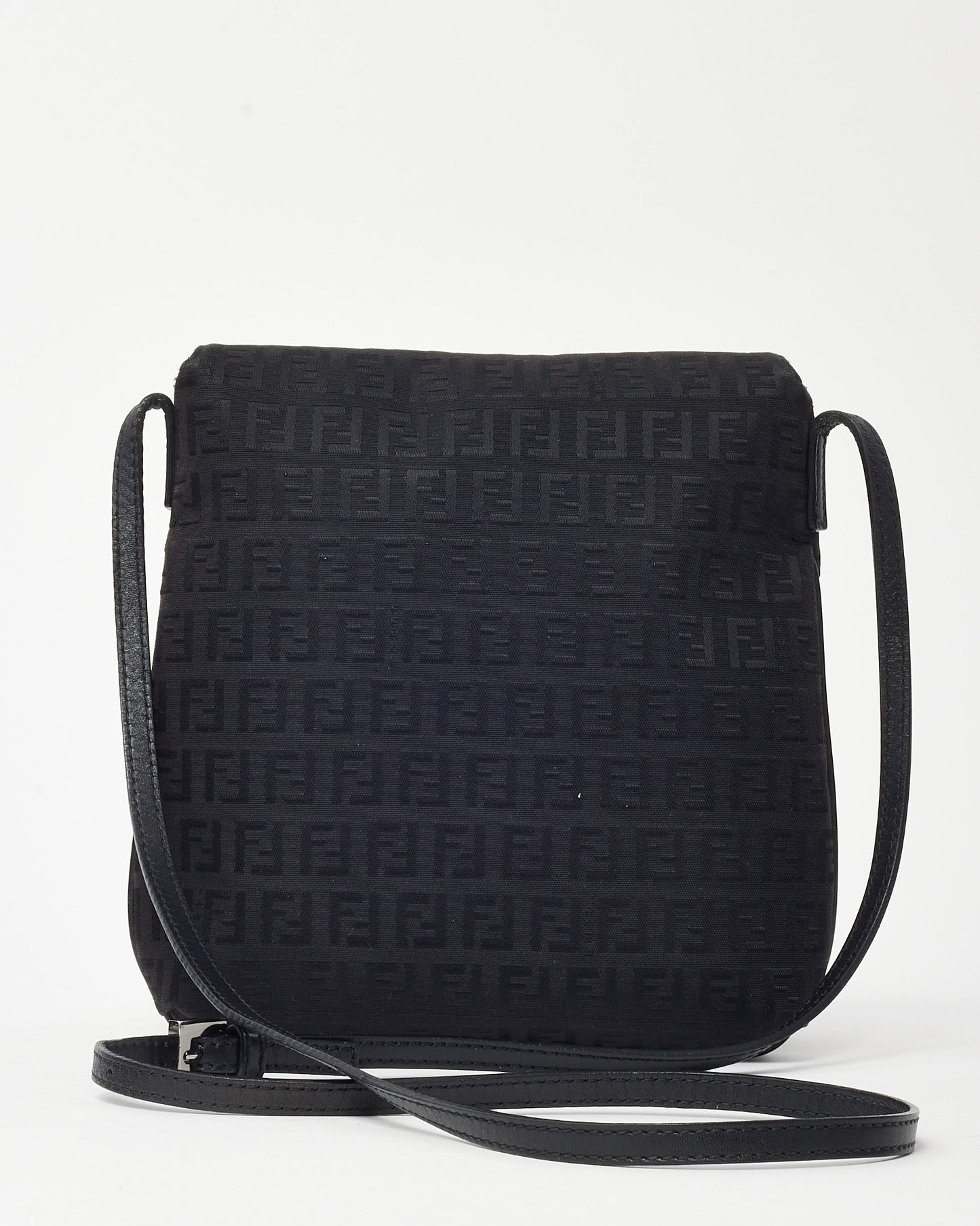 Fendi Dark Brown FF Zucchino Canvas SHW FF Flat Crossbody Bag