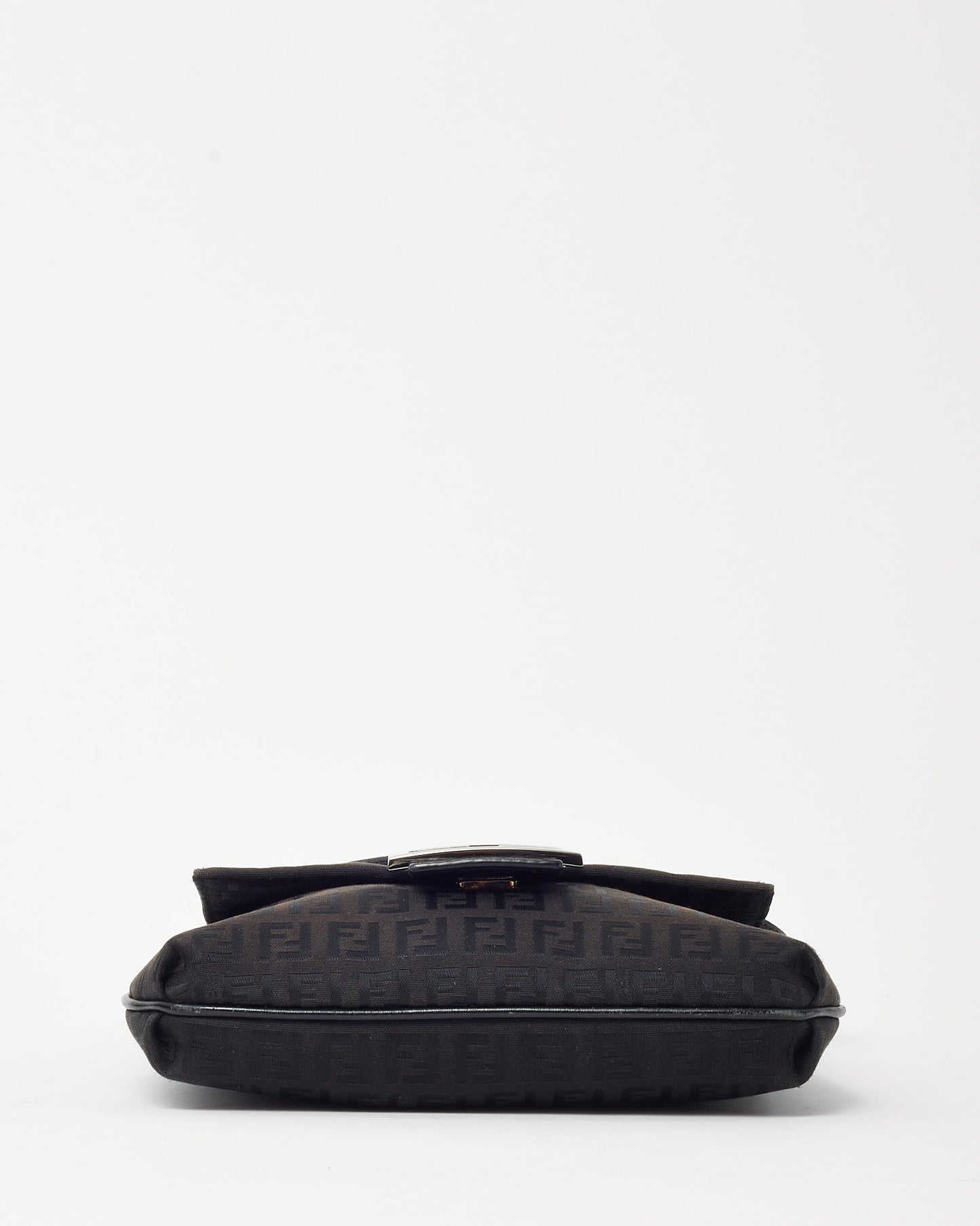 Fendi Dark Brown FF Zucchino Canvas SHW FF Flat Crossbody Bag