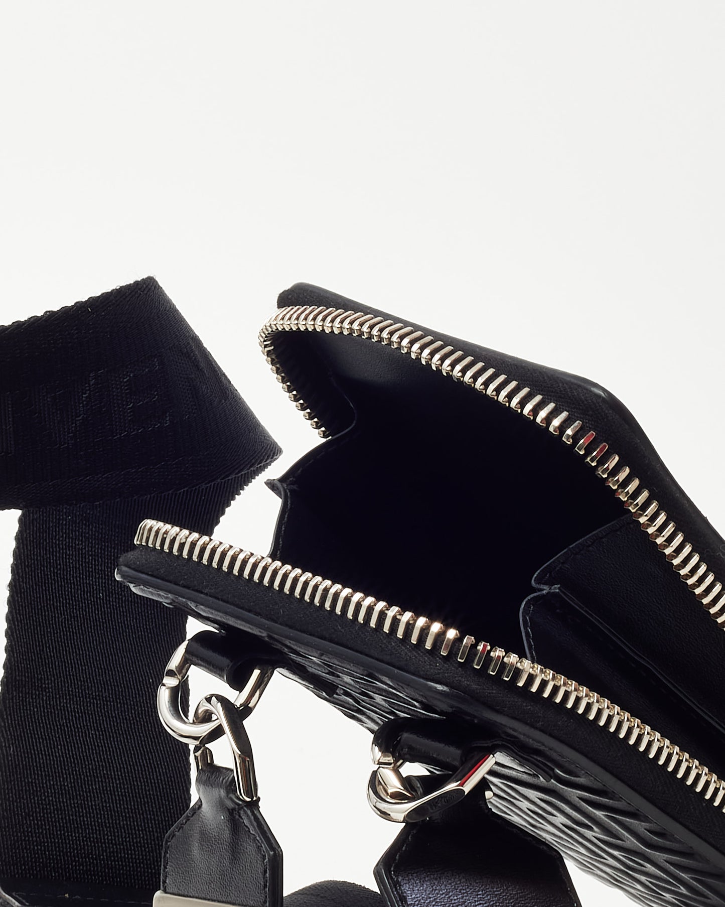 Givenchy Shiny Black Monogram Embossed Leather Antigona U Organizer Crossbody Bag