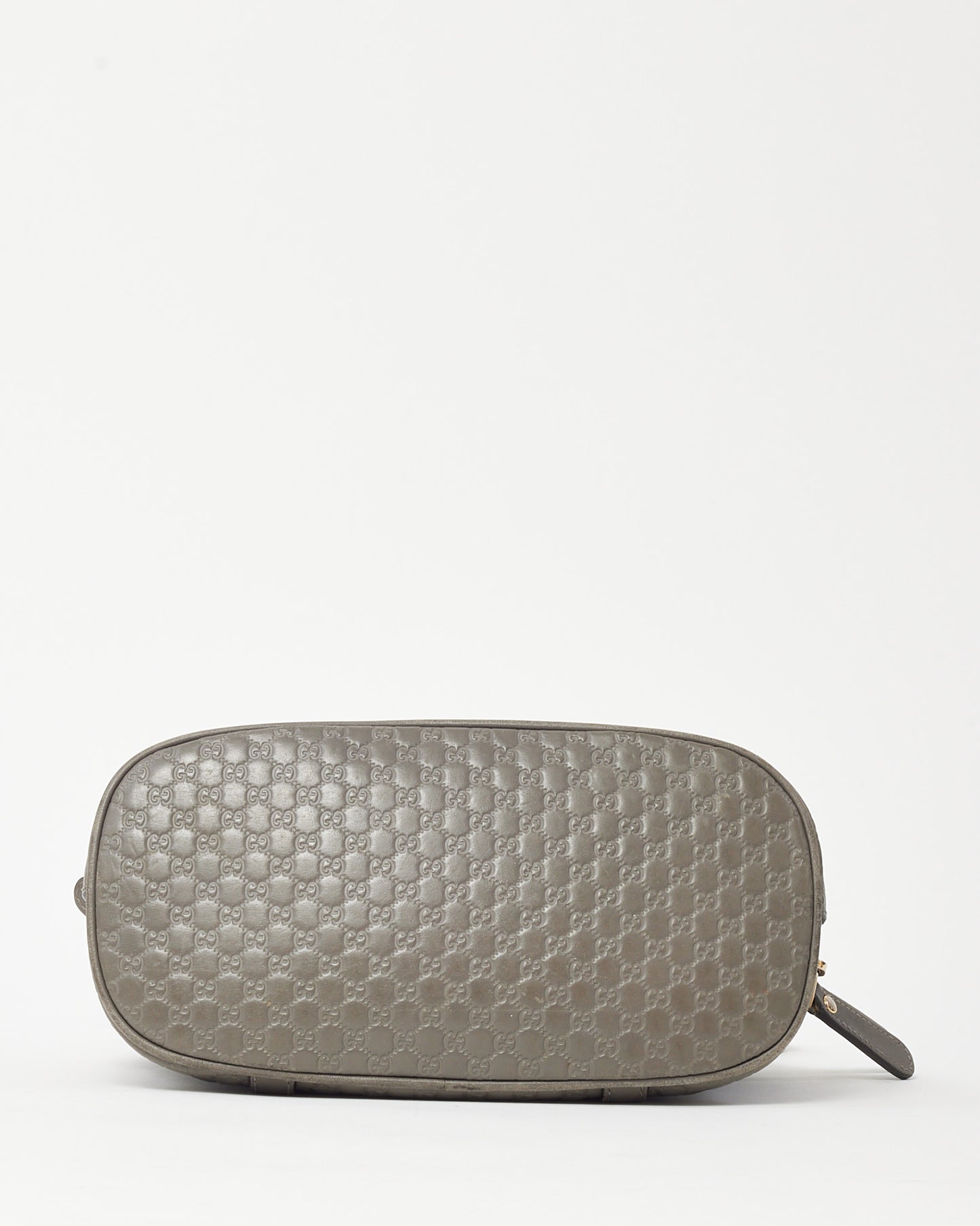 Gucci Grey Micro Guccissima Leather Mini Dome Crossbody Bag with Strap