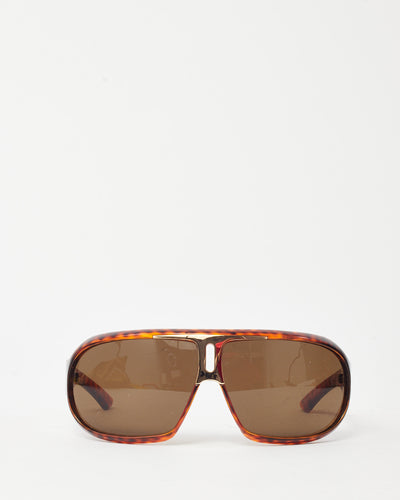 Saint Laurent Vintage Brown Tortoise YSL 2199/S Mask Sunglasses