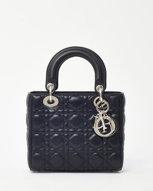 Dior Black Cannage Lambskin Leather Small Lady Dior My ABCDior Bag SHW