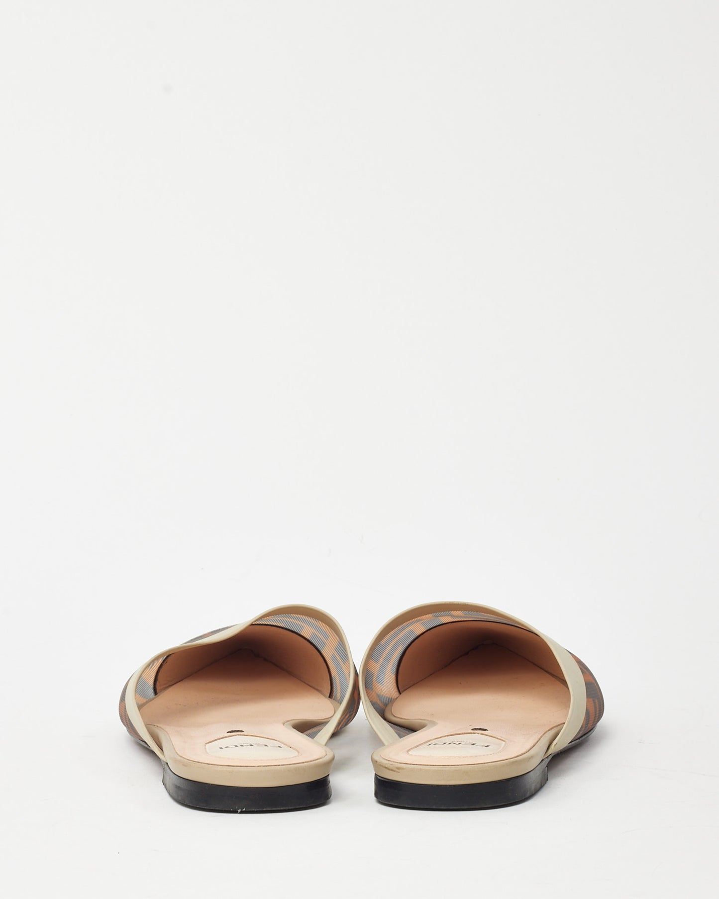 Fendi Brown FF Zucca Mesh Pointed Toe Flat Mules - 40