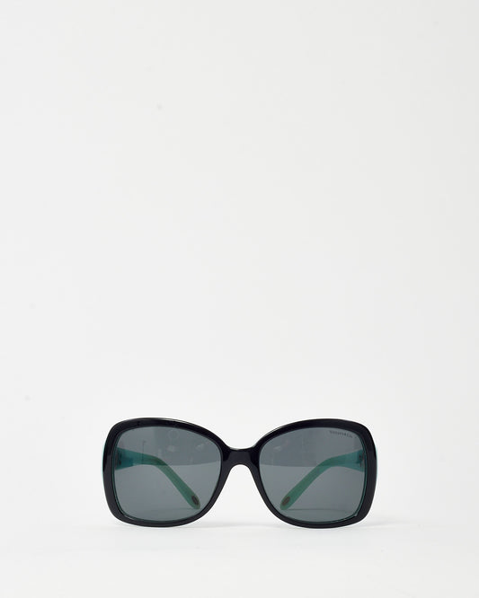 Tiffany & Co. Black and Turquoise Blue TF4029 Oversize Square Sunglasses