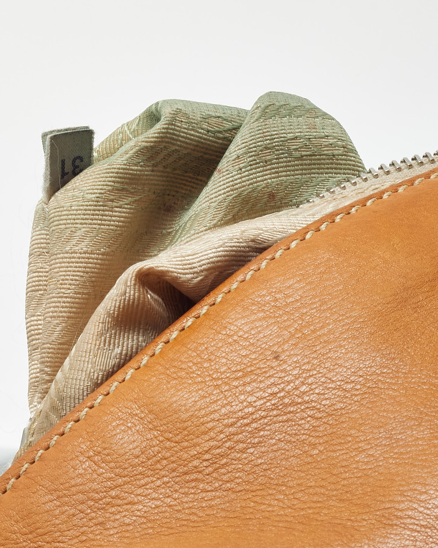 Prada Brown/Tan Leather Studded Shoulder Bag