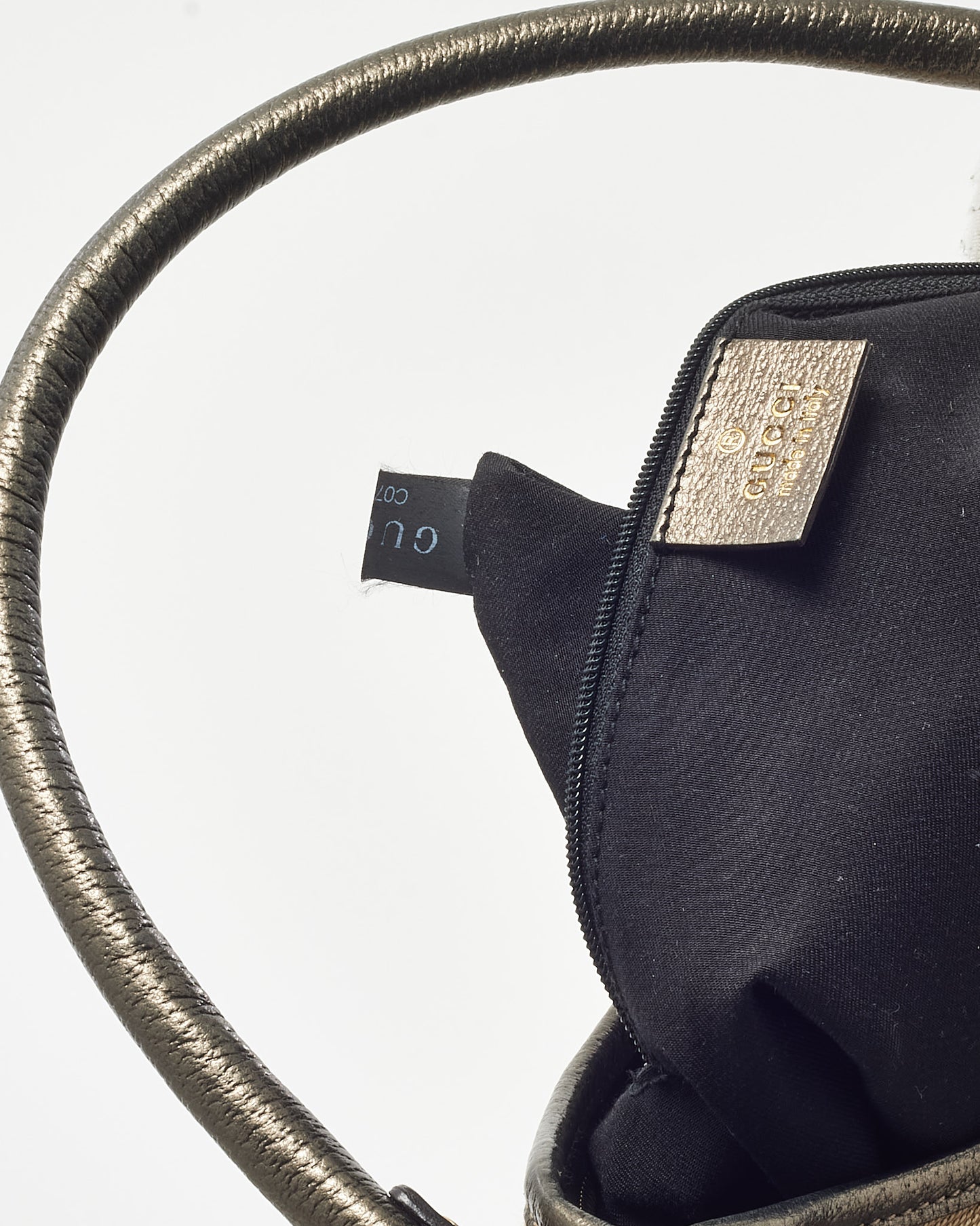 Gucci Beige and Brown GG Monogram Canvas Abbey D-Ring Shoulder Bag