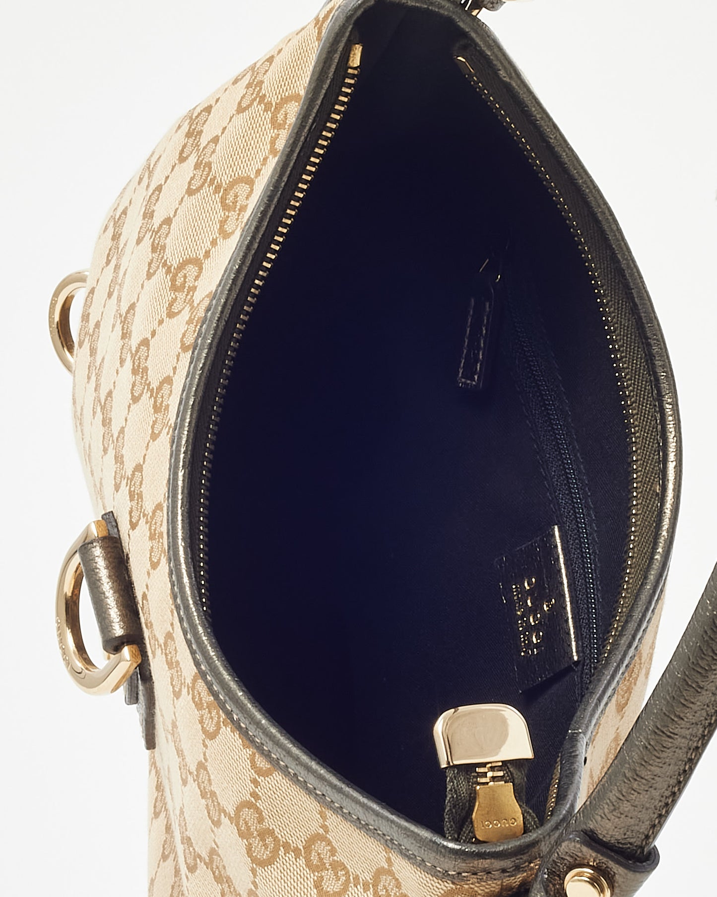 Gucci Beige and Brown GG Monogram Canvas Abbey D-Ring Shoulder Bag