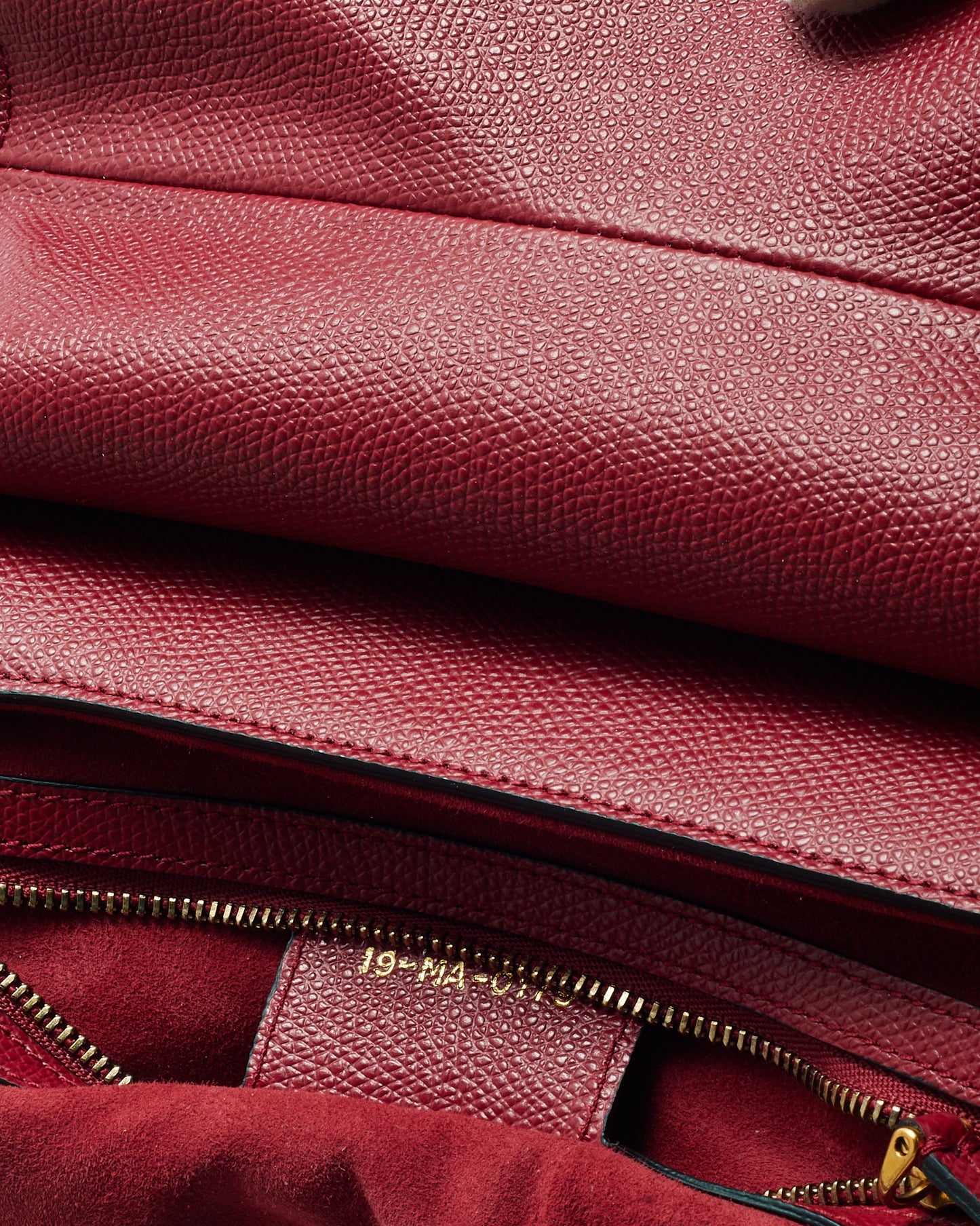 Dior Dark Red Grained Calfskin Leather Medium Saddle Bag GHW