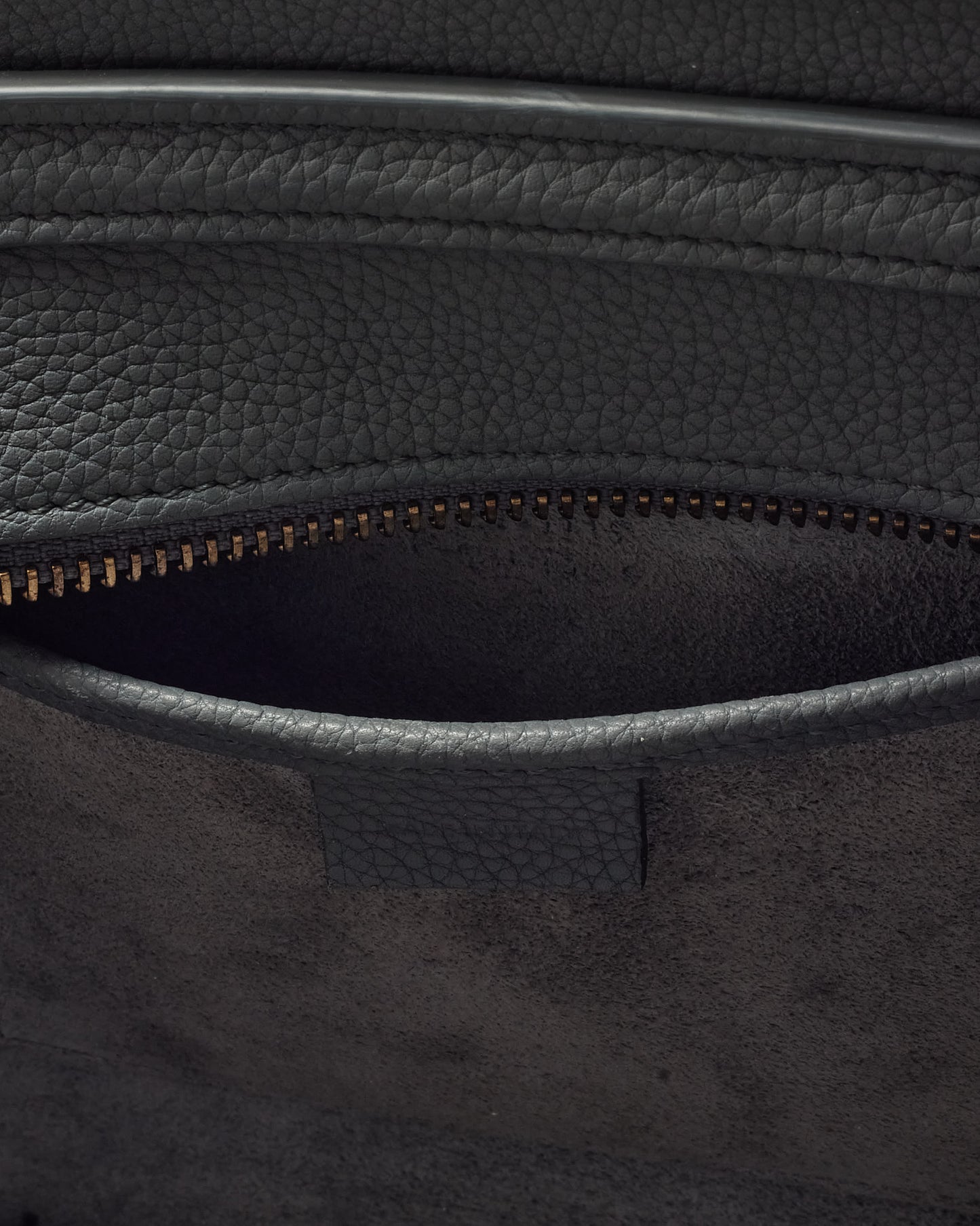 Celine Grey Drummed Leather Nano Luggage Bag with Strap