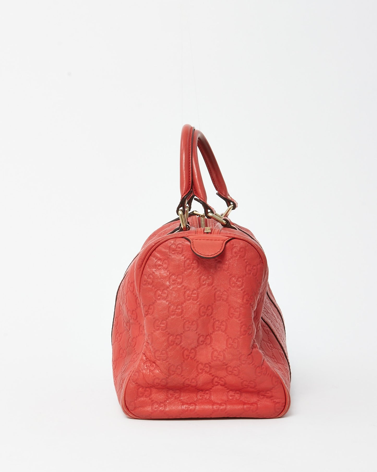 Gucci Red Monogram Guccissima Leather Medium Joy Boston Bag