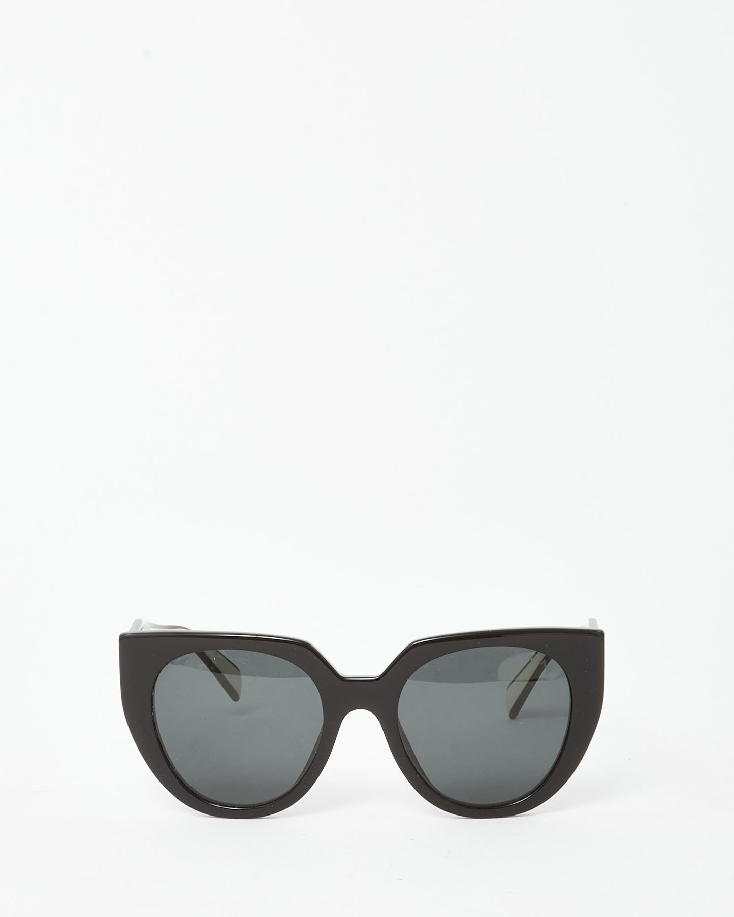 Prada Black and White Logo SPR14WS Oversized Cat Eye Sunglasses