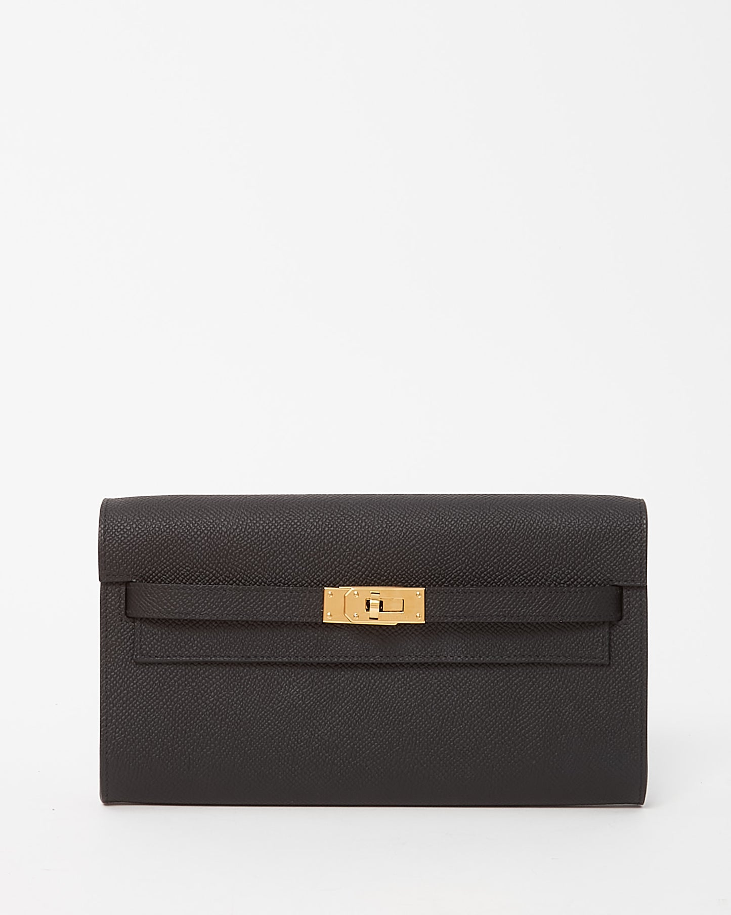 Hermès Black Epsom Leather GHW Kelly To Go Wallet Crossbody Bag