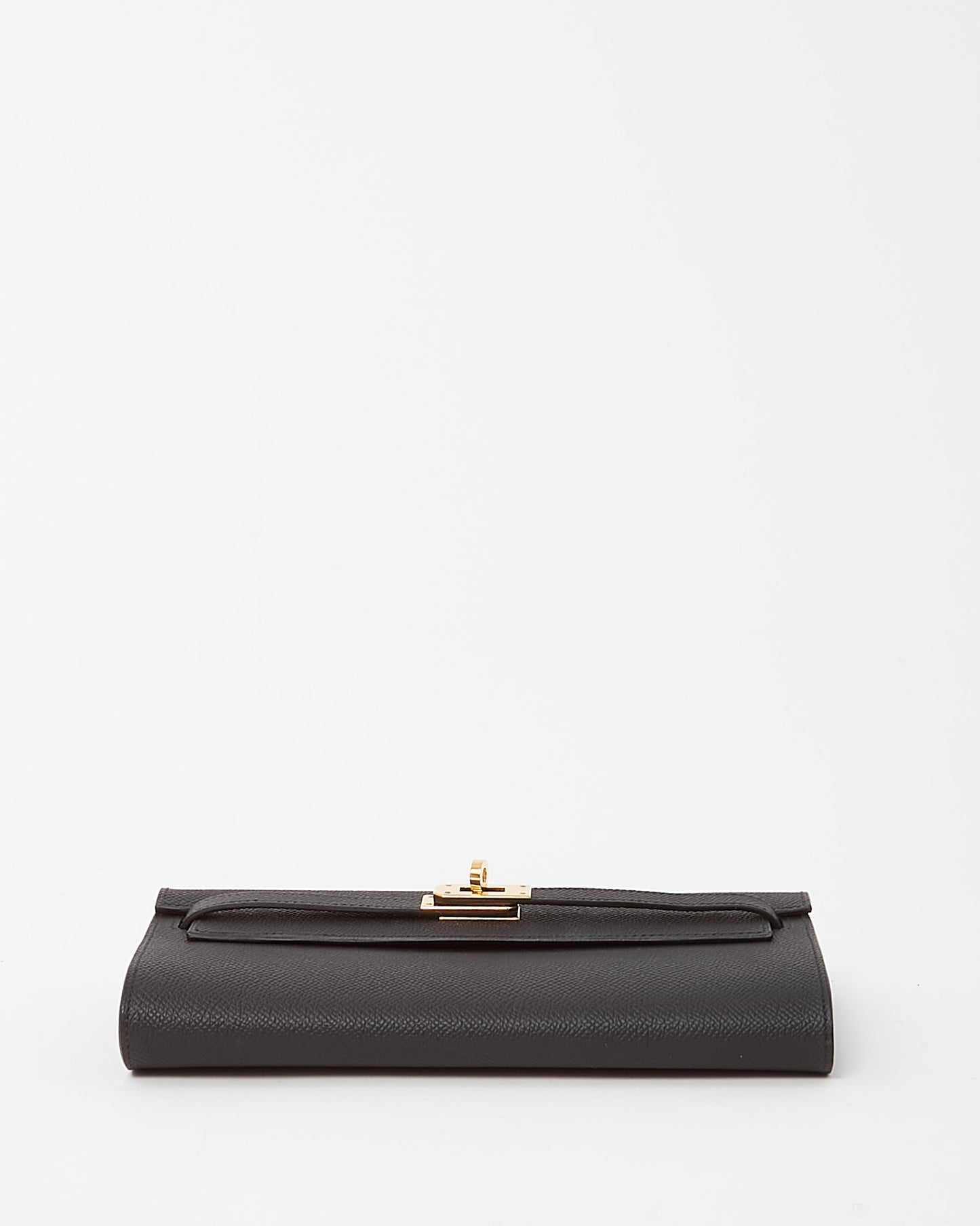 Hermès Black Epsom Leather GHW Kelly To Go Wallet Crossbody Bag