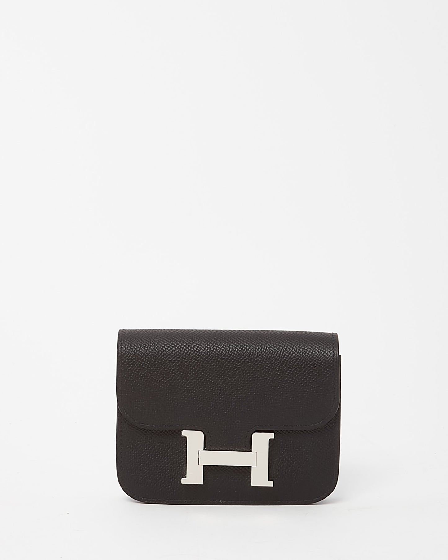 Hermès Black Epsom Leather Constance Slim Wallet PHW