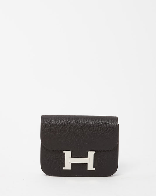 Hermès Black Epsom Leather Constance Slim Wallet PHW