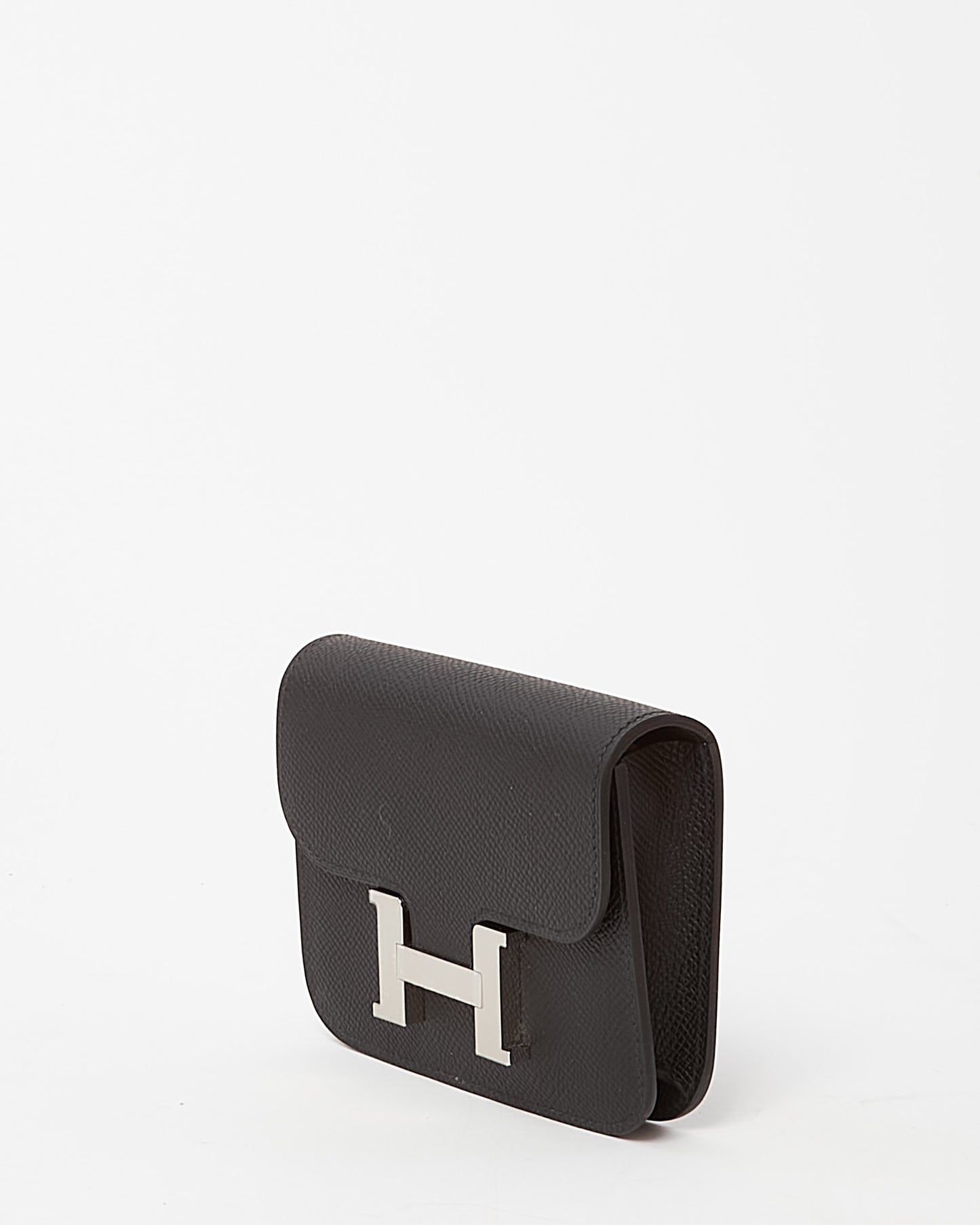Hermès Black Epsom Leather Constance Slim Wallet PHW