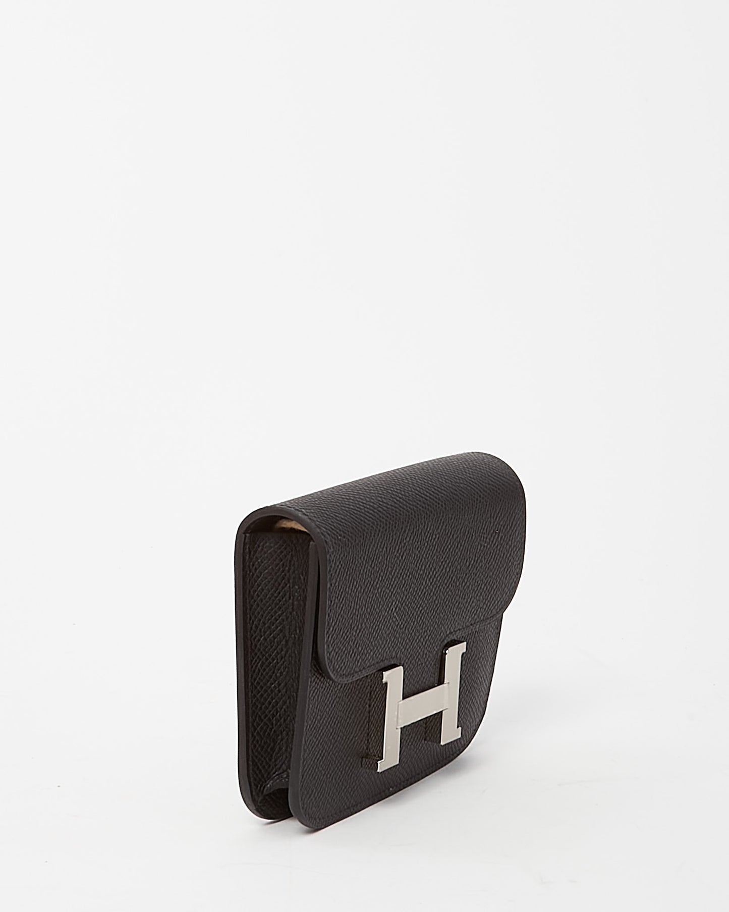 Hermès Black Epsom Leather Constance Slim Wallet PHW