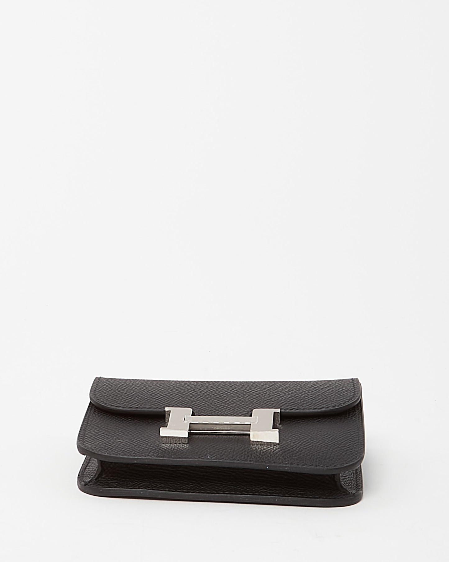 Hermès Black Epsom Leather Constance Slim Wallet PHW