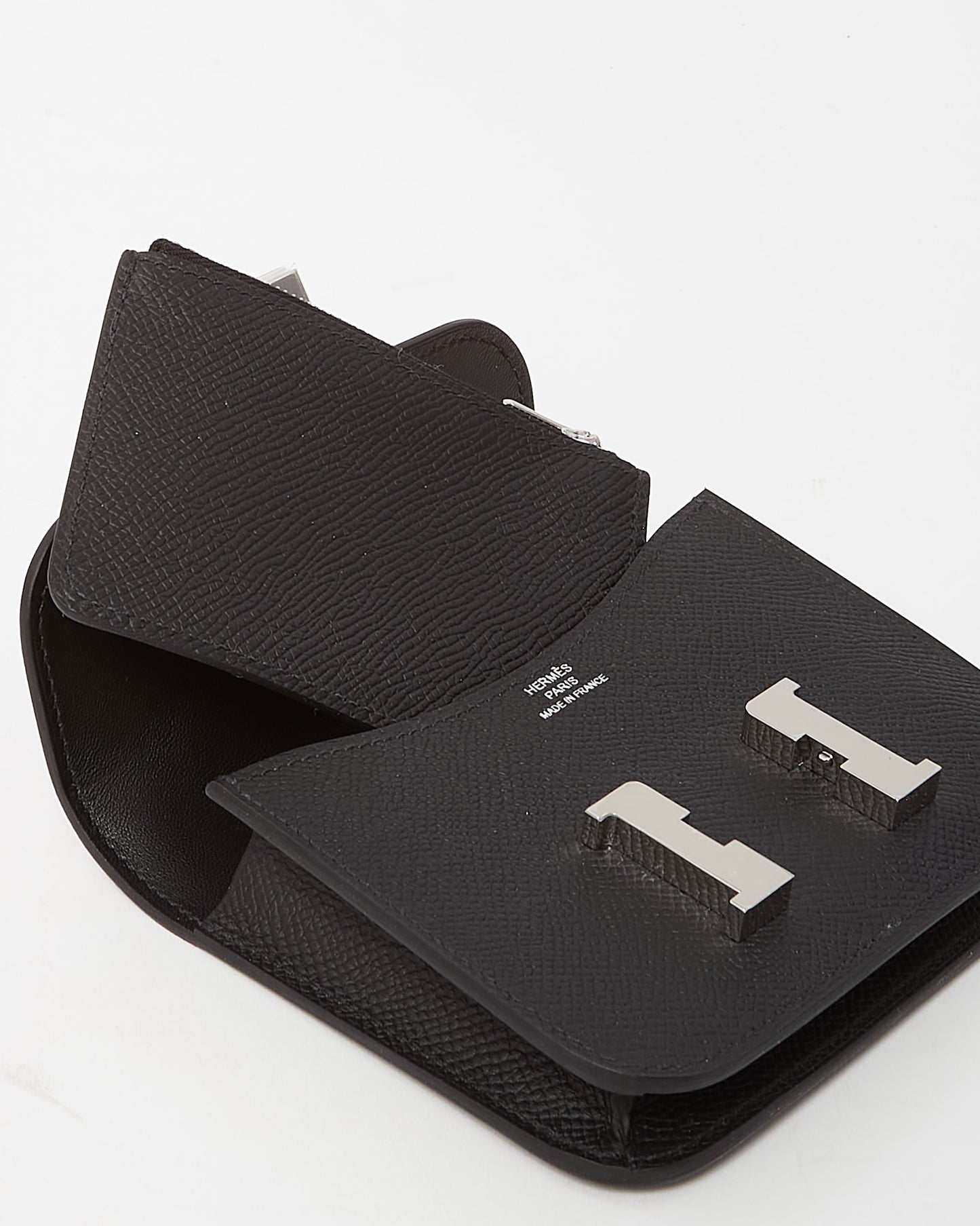 Hermès Black Epsom Leather Constance Slim Wallet PHW