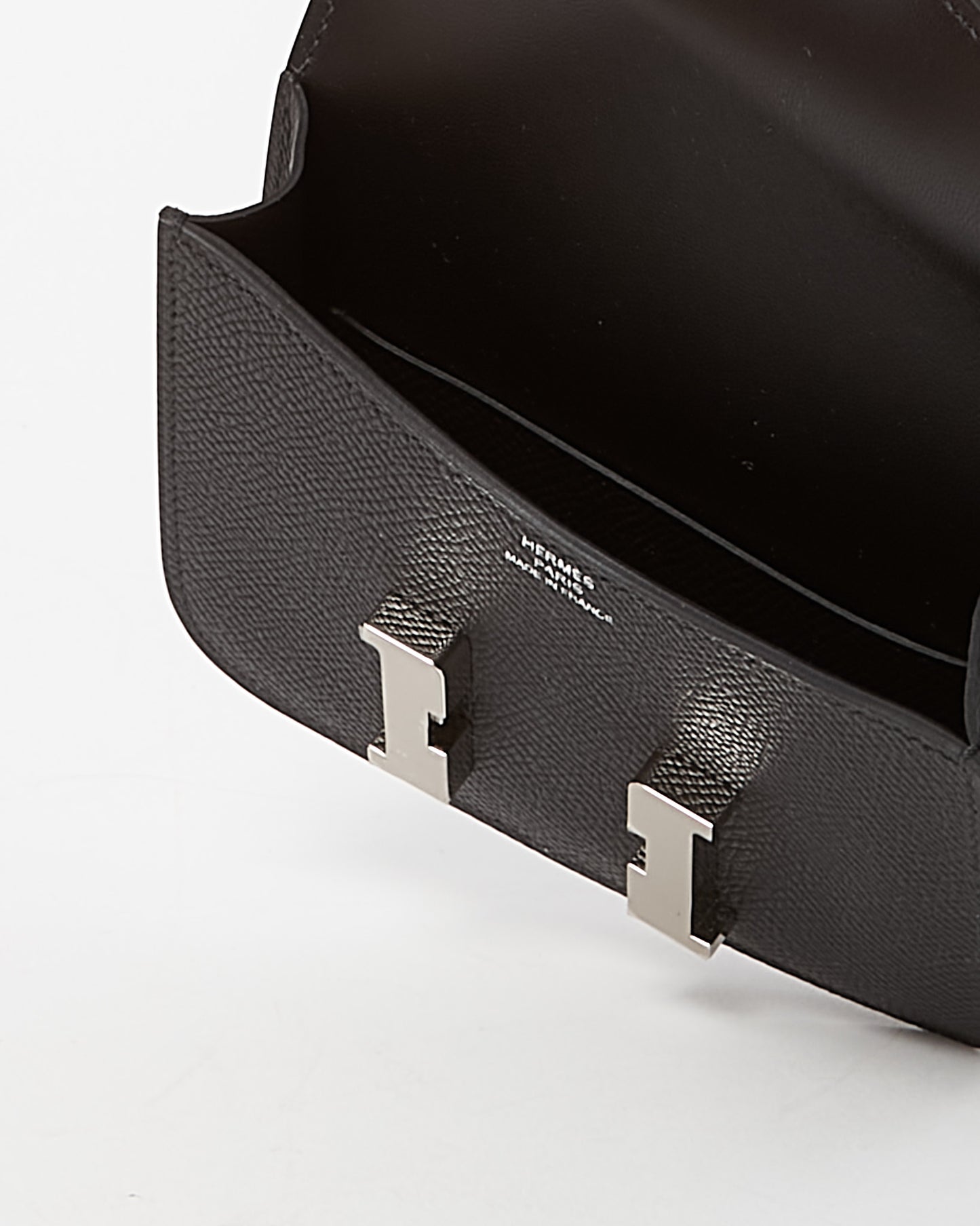 Hermès Black Epsom Leather Constance Slim Wallet PHW