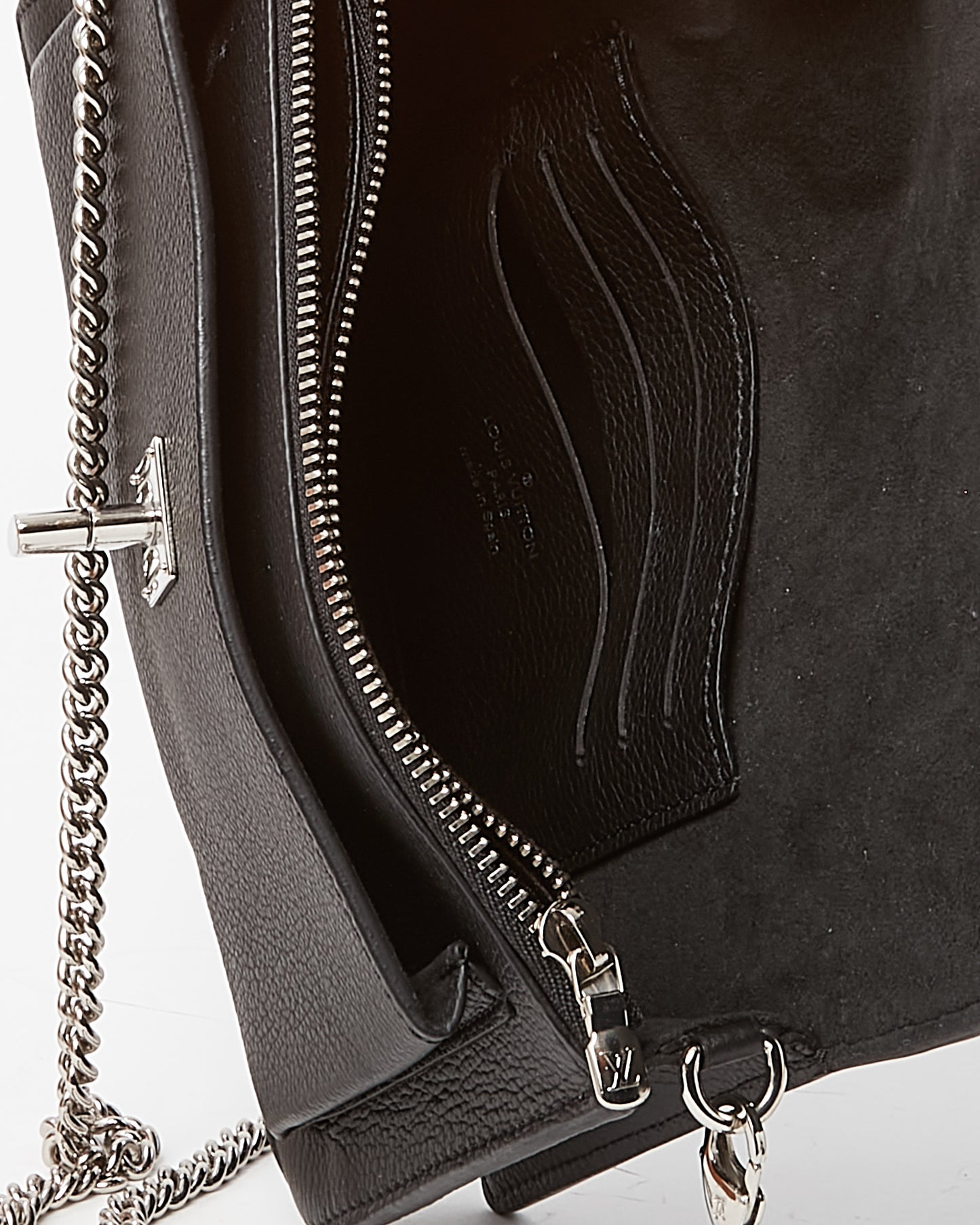 Louis Vuitton Black Calf Leather Mylockme SHW Chain Pochette Bag