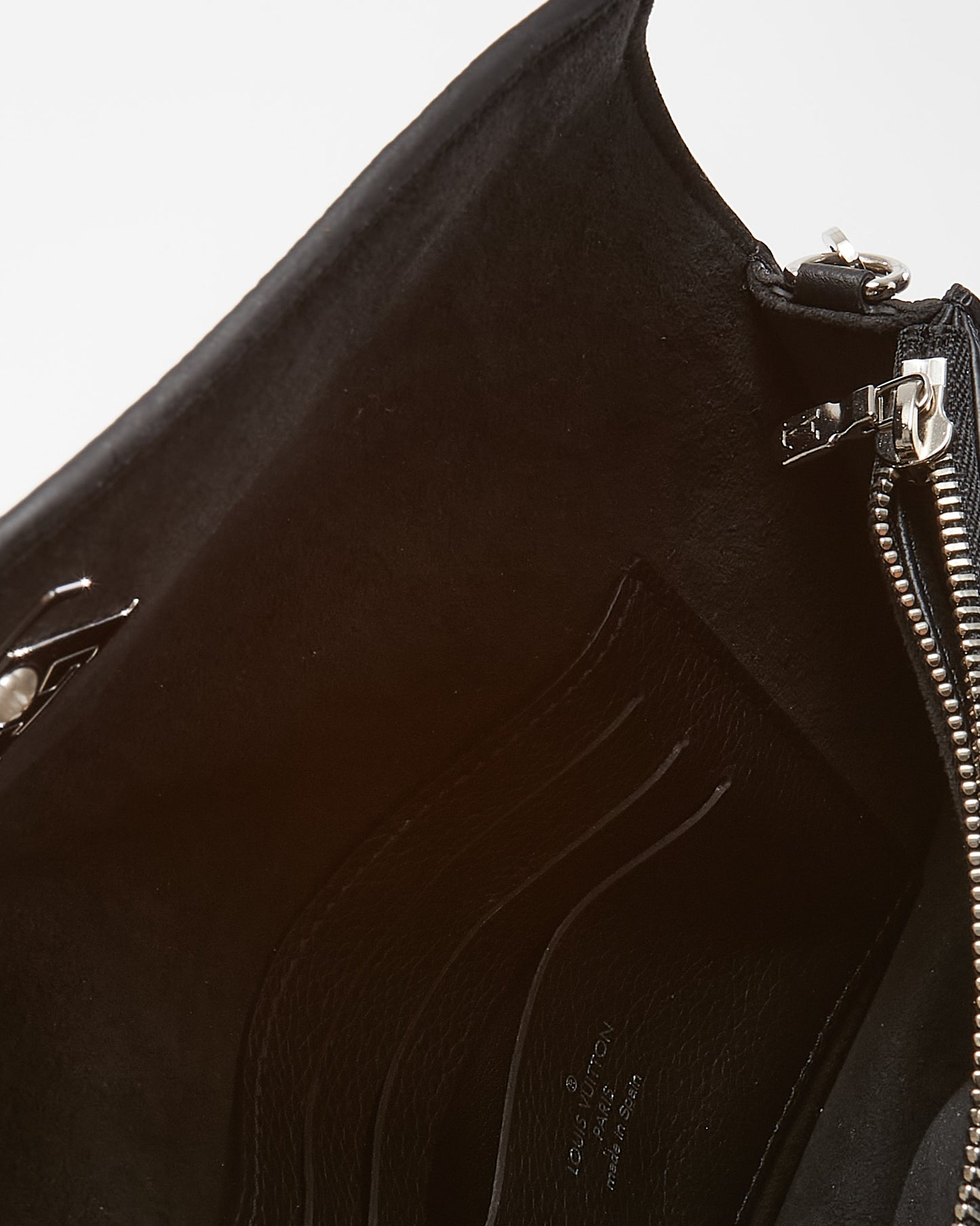 Louis Vuitton Black Calf Leather Mylockme SHW Chain Pochette Bag