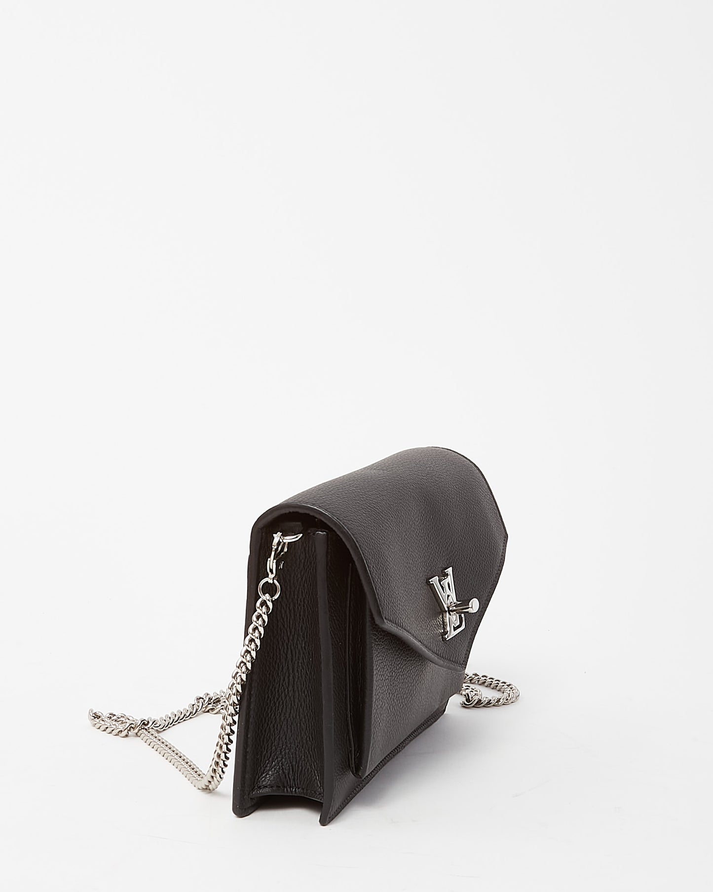 Louis Vuitton Black Calf Leather Mylockme SHW Chain Pochette Bag