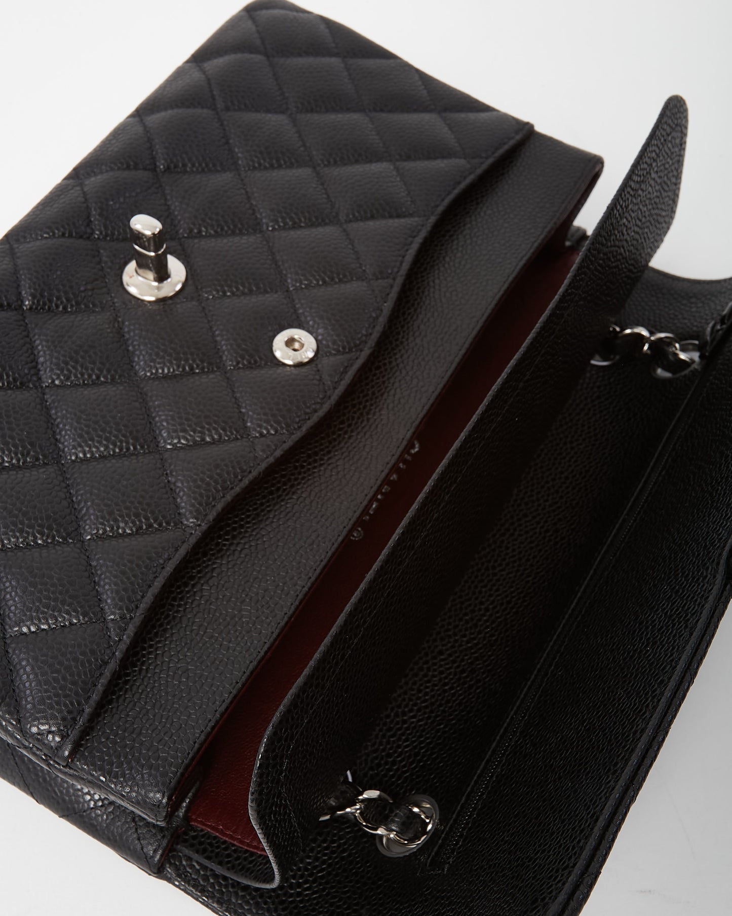 Chanel Black Quilted Caviar Leather Medium Classic Double Flap Bag SHW