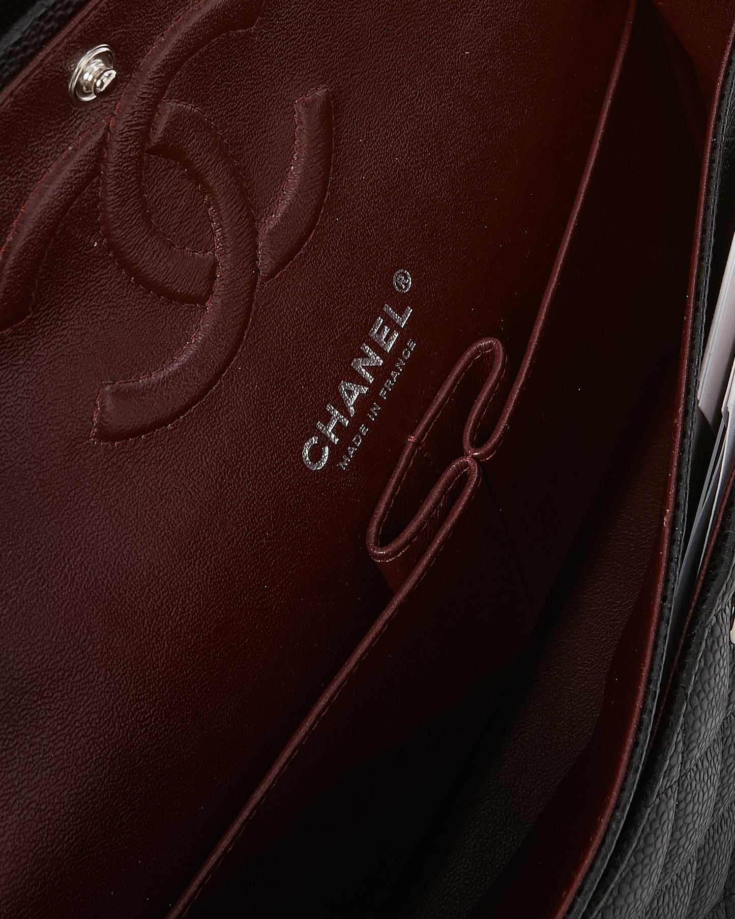 Chanel Black Quilted Caviar Leather Medium Classic Double Flap Bag SHW