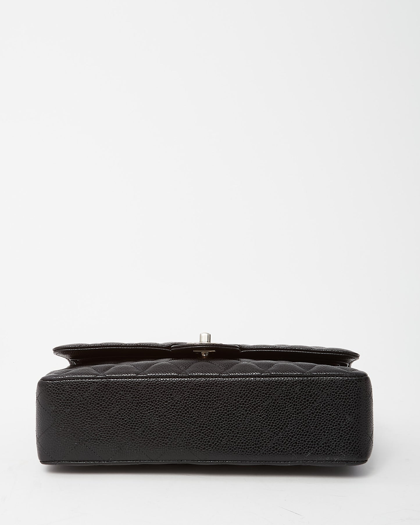 Chanel Black Quilted Caviar Leather Medium Classic Double Flap Bag SHW