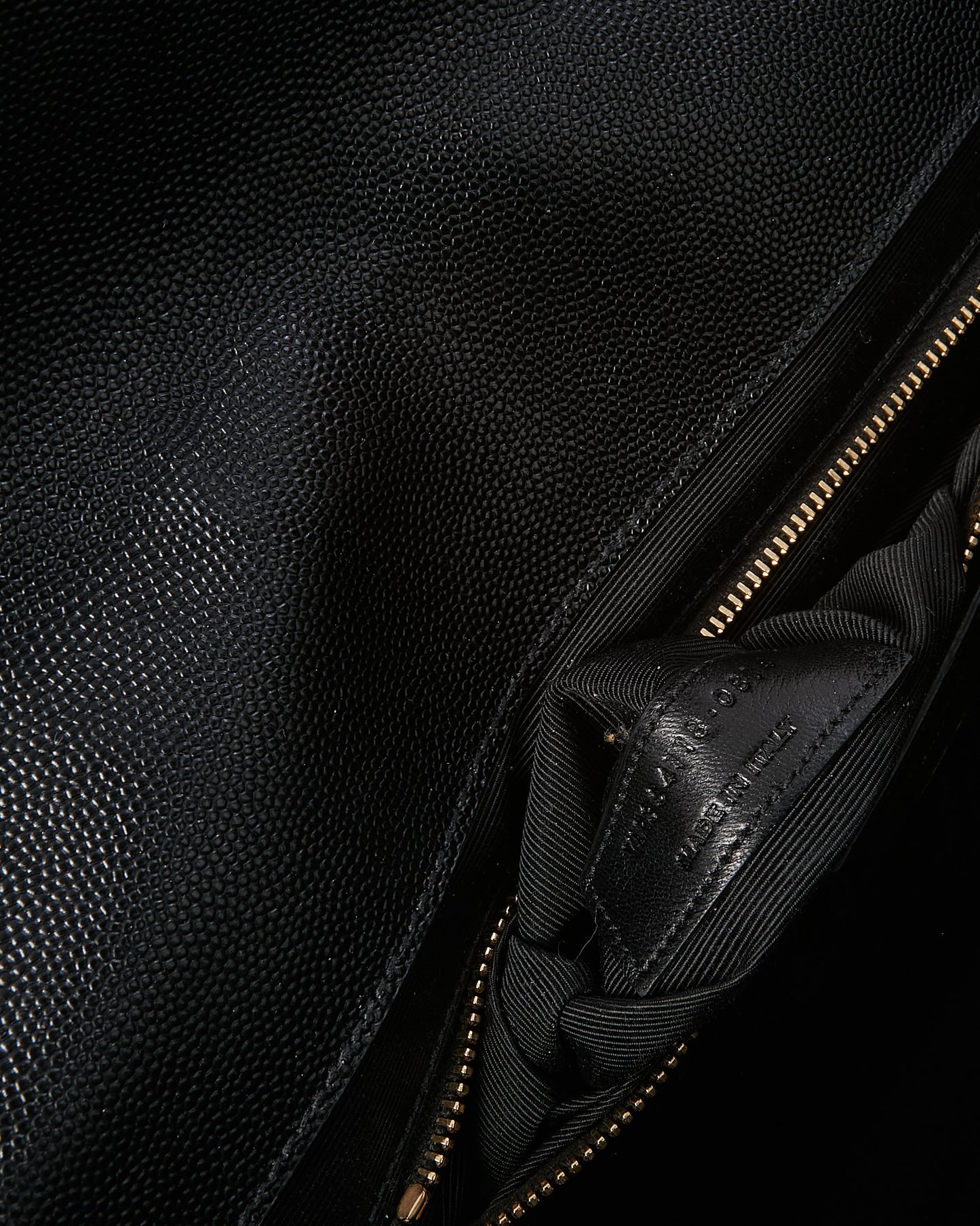 Saint Laurent Black Matelassé Chevron Leather YSL Monogram Large Envelope Flap Bag GHW