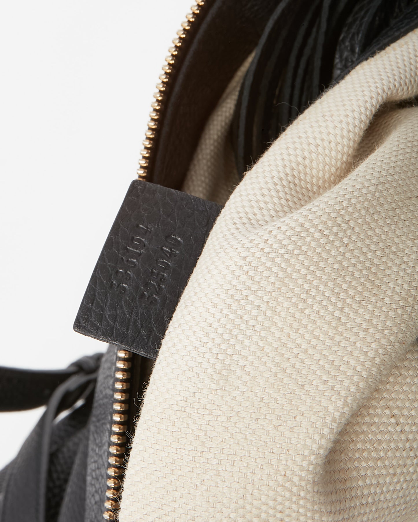 Gucci Black Pebbled Calfskin Large GG Soho Hobo Bag with Strap