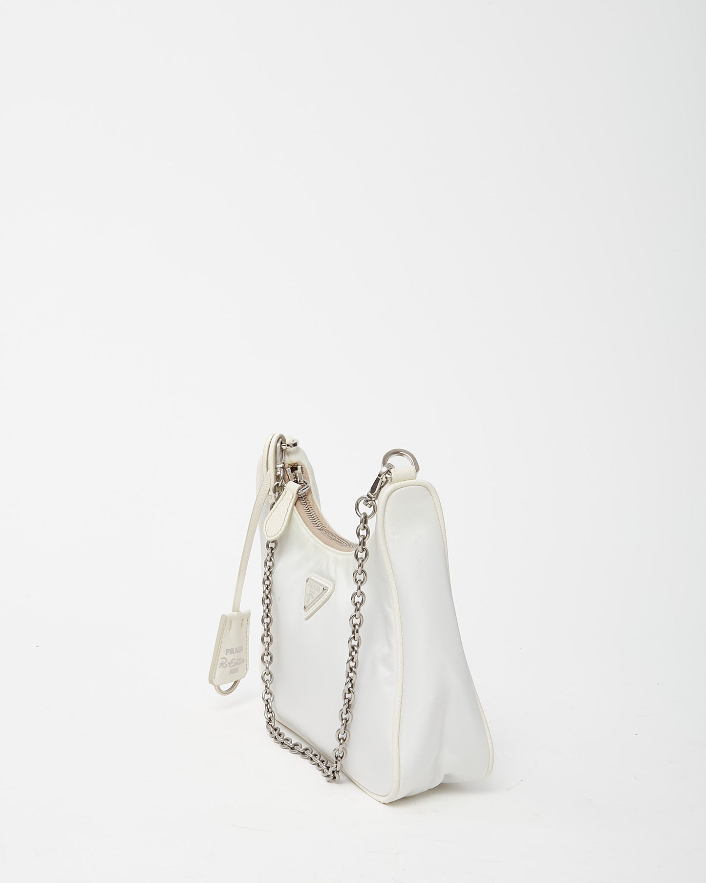 Prada White and Beige Re-Nylon 2005 Re-Edition Crossbody Bag