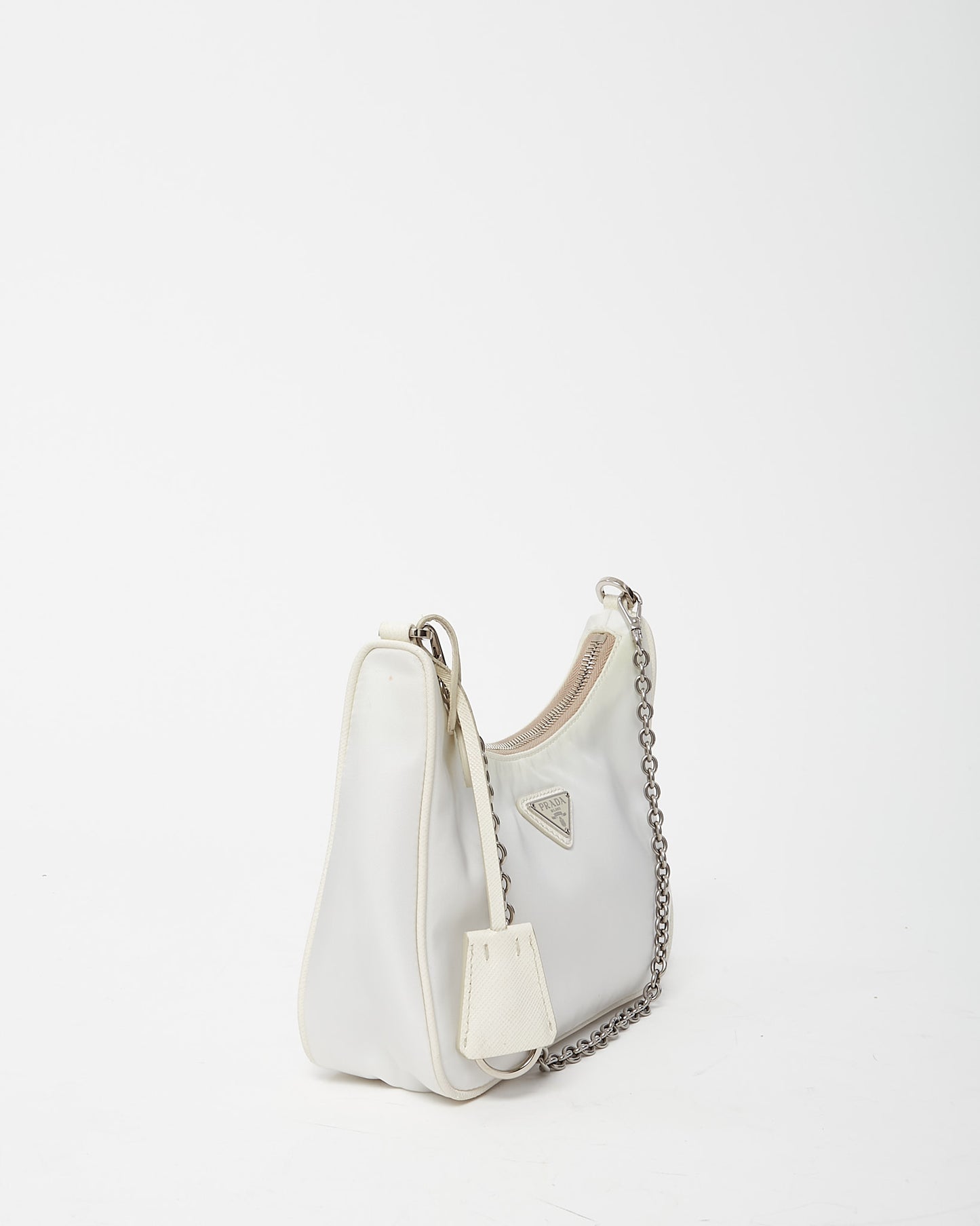 Prada White and Beige Re-Nylon 2005 Re-Edition Crossbody Bag