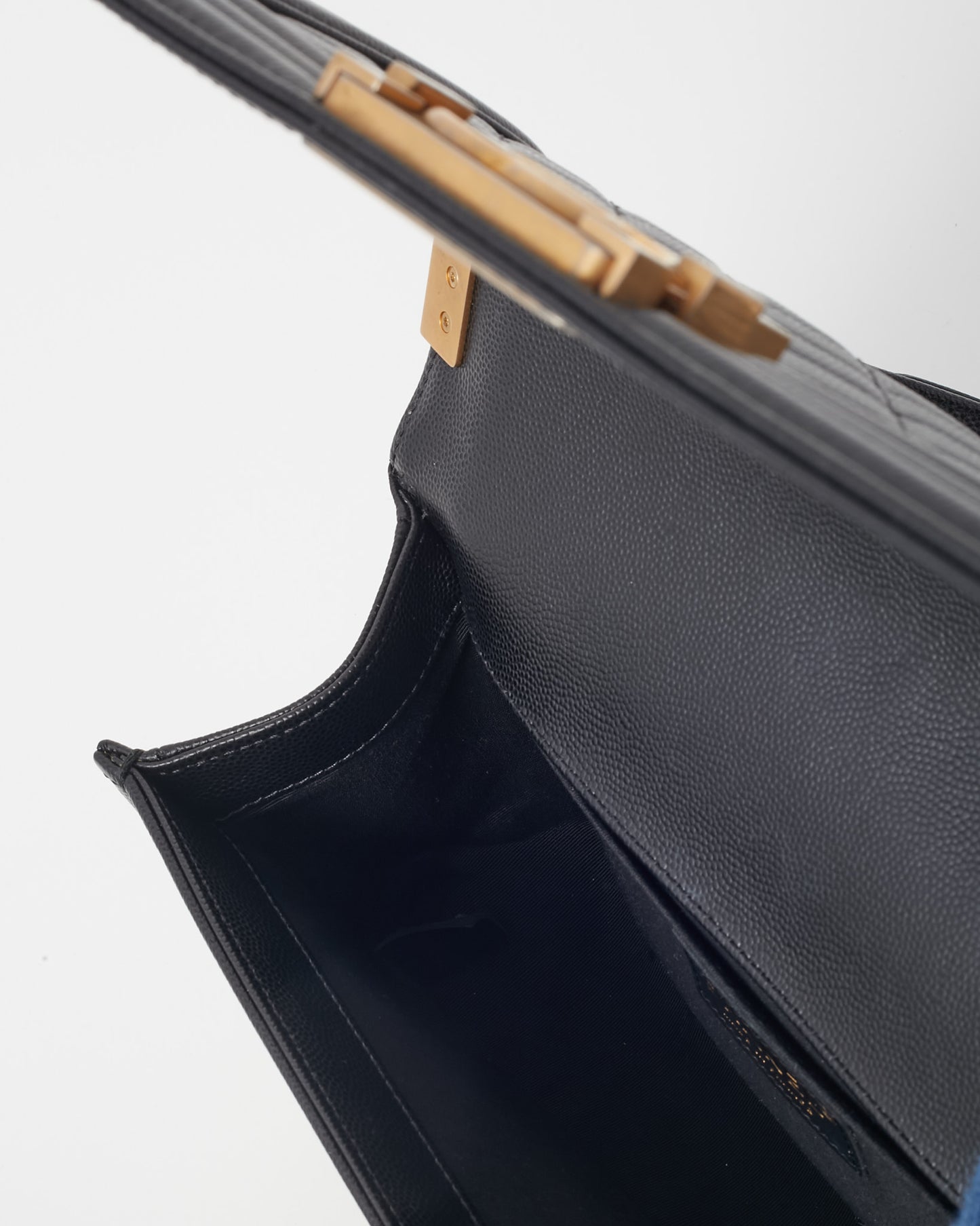 Chanel Black Quilted Caviar Leather Medium Boy Bag GHW