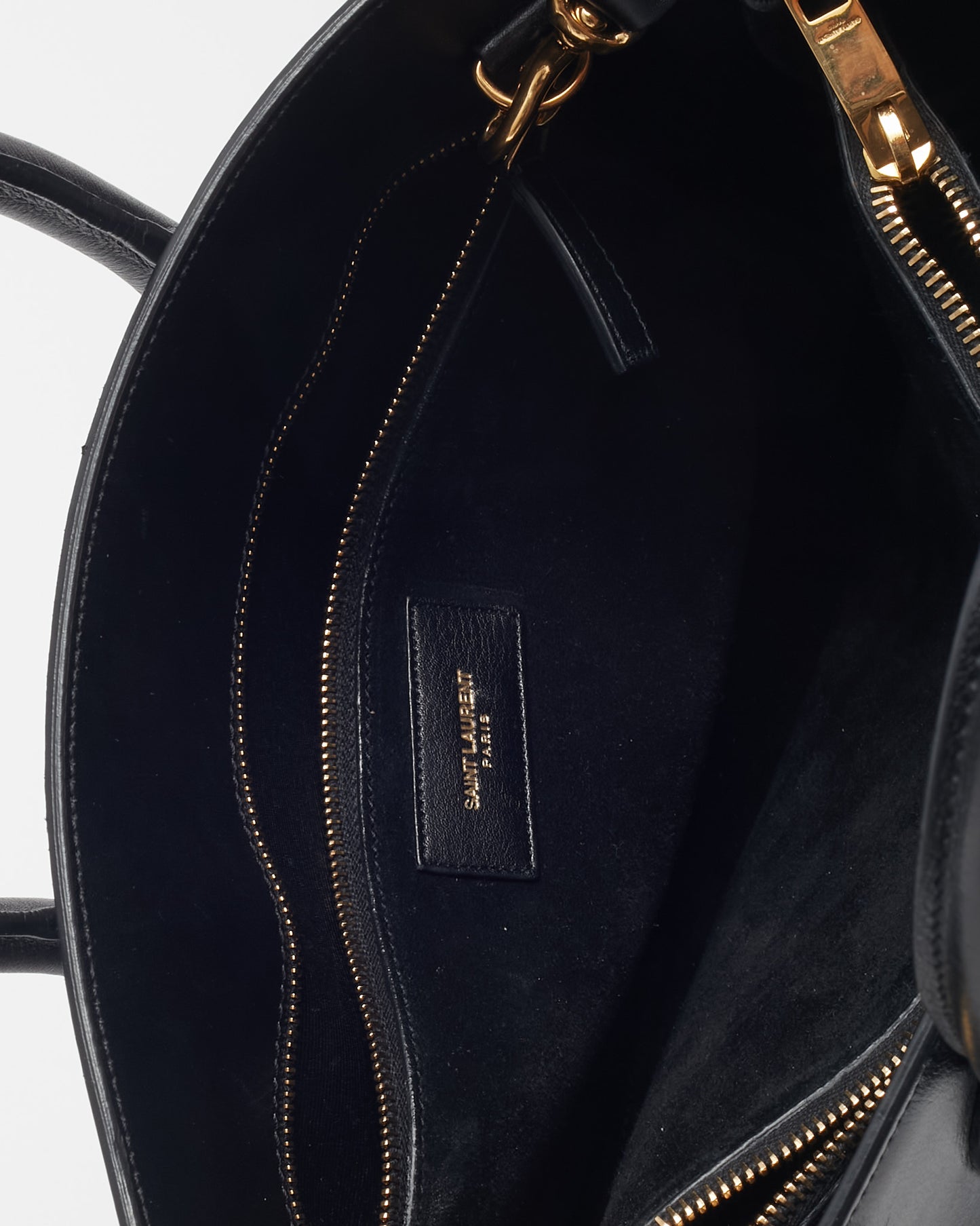 Saint Laurent Black Smooth Leather Small Sac De Jour Bag with Strap