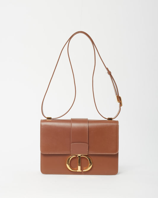 Dior Brown Calfskin Leather 30 Montaigne Bag GHW