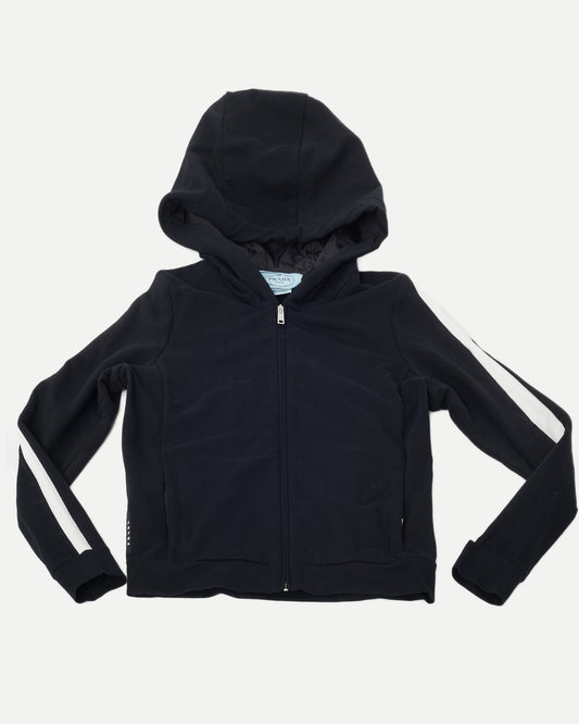 Prada Black Cotton White Stripe Logo Tracksuit - XL