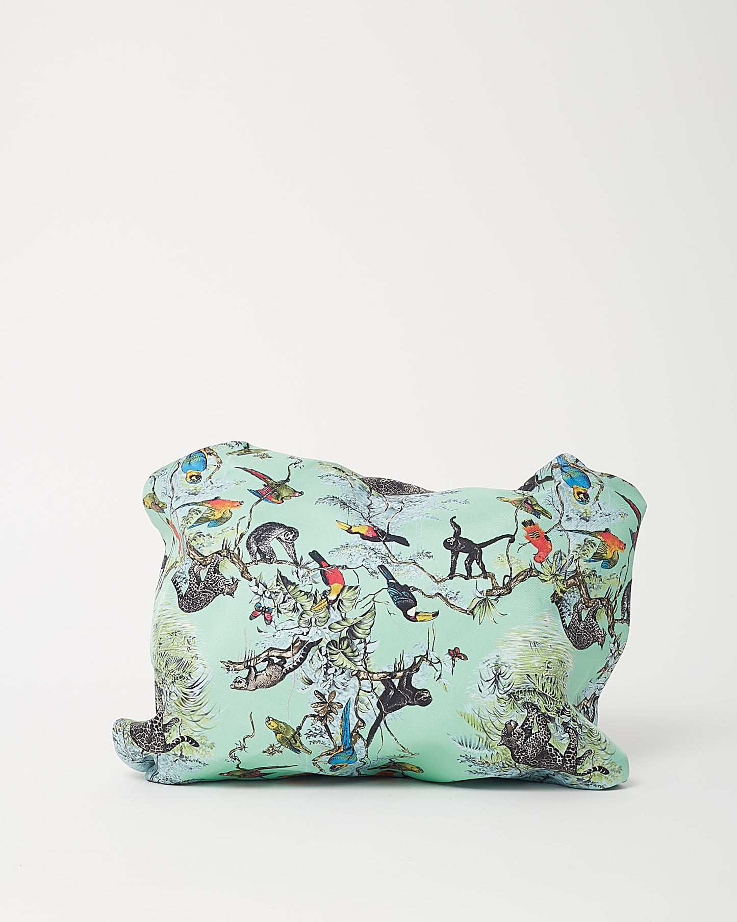 Hermès Bleu du Nord and Bleu Indigo Equateur Printed Silk Balusoie Bag