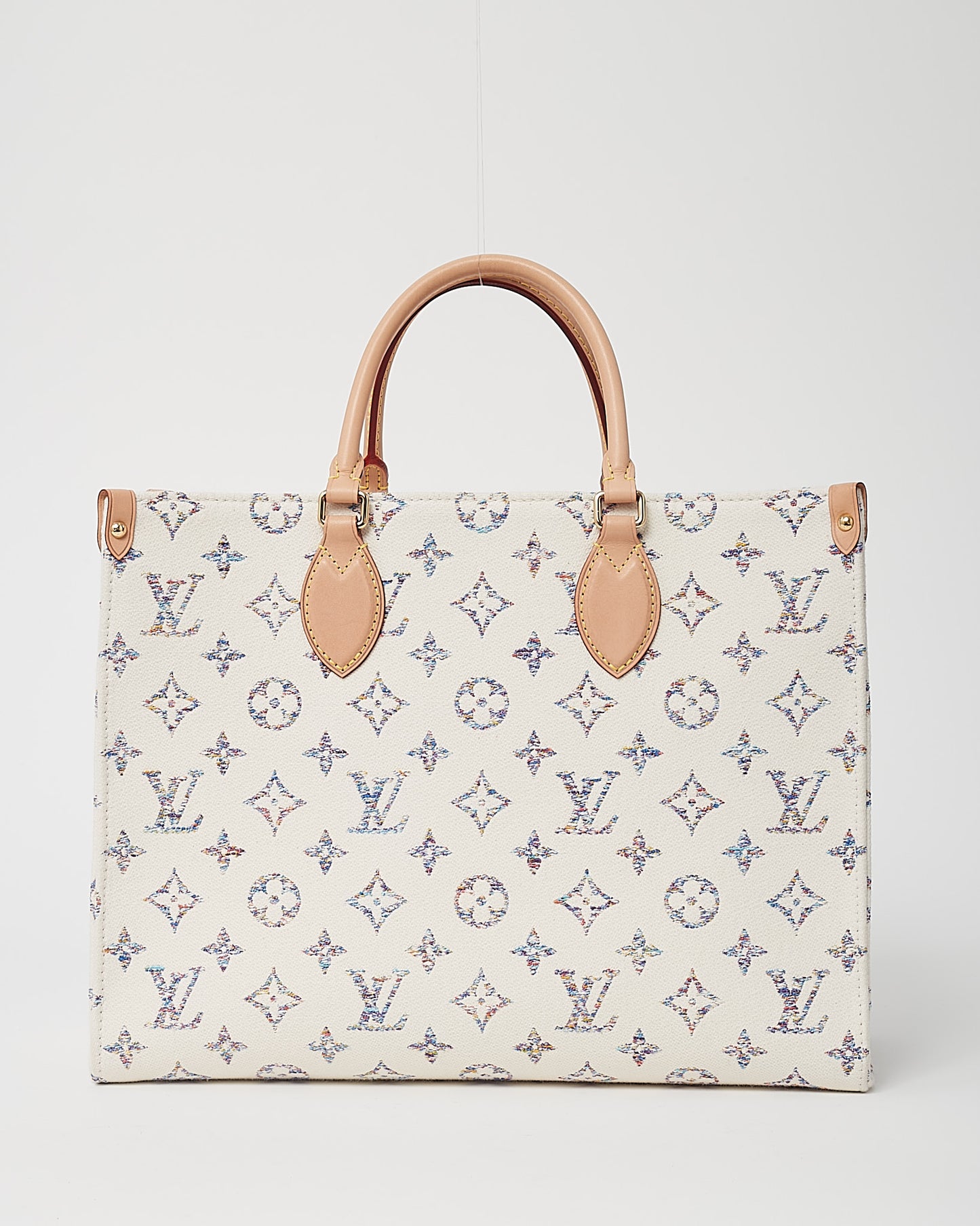 Louis Vuitton Cream Leather and Multi Monogram Jacquard Nautical Onthego MM Bag